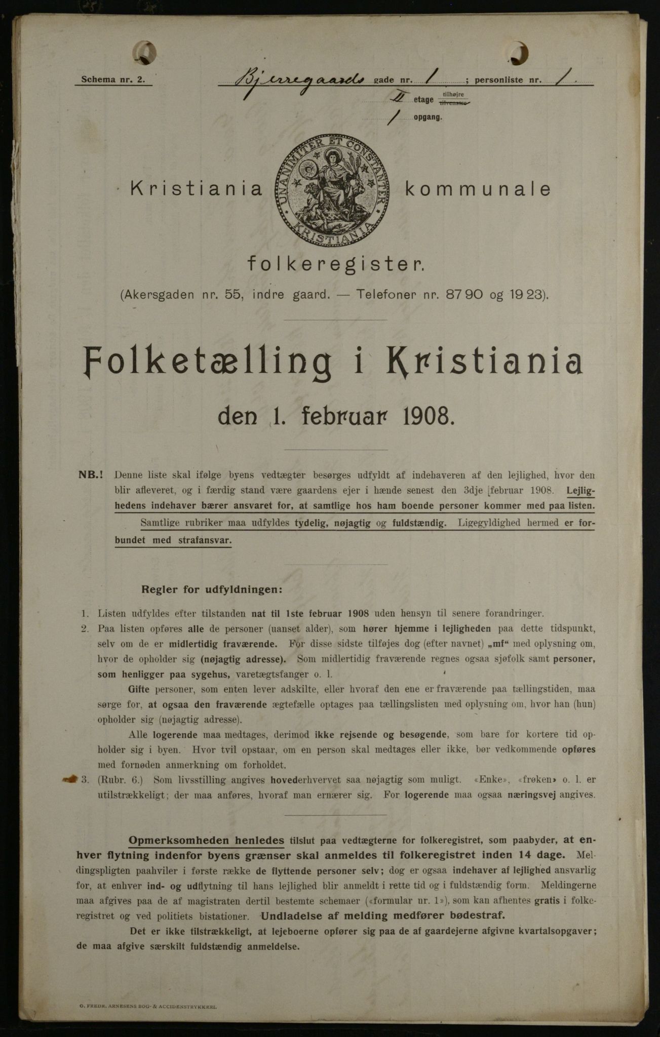 OBA, Municipal Census 1908 for Kristiania, 1908, p. 5379