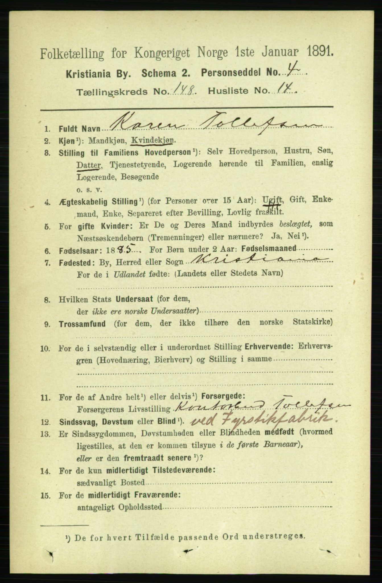 RA, 1891 census for 0301 Kristiania, 1891, p. 82446