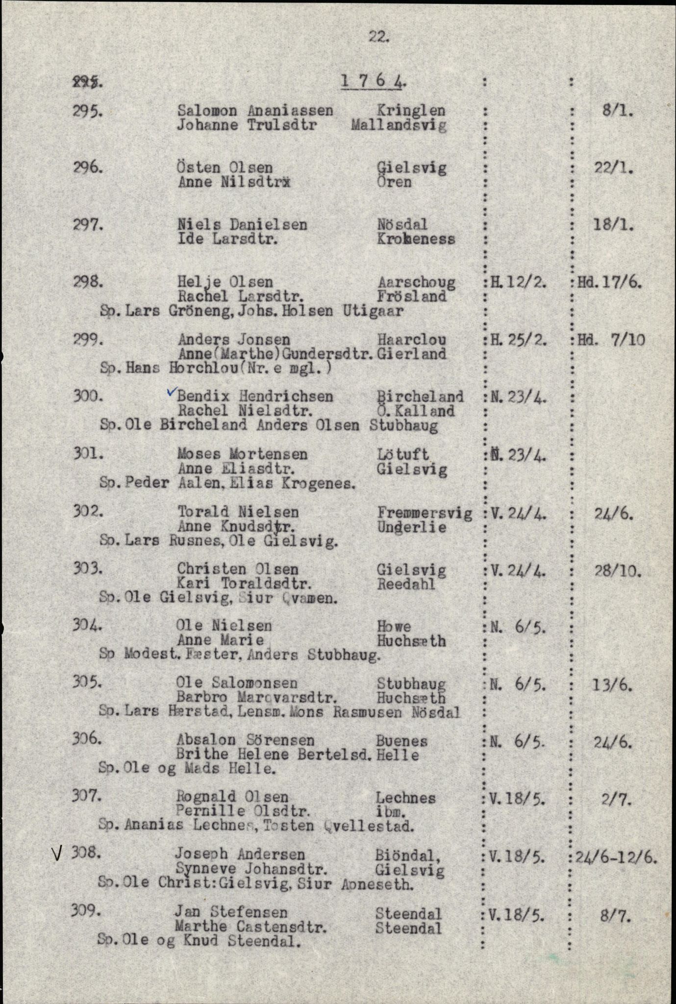 Samling av fulltekstavskrifter, SAB/FULLTEKST/B/14/0007: Førde sokneprestembete, ministerialbok nr. A 3, 1749-1764, p. 23