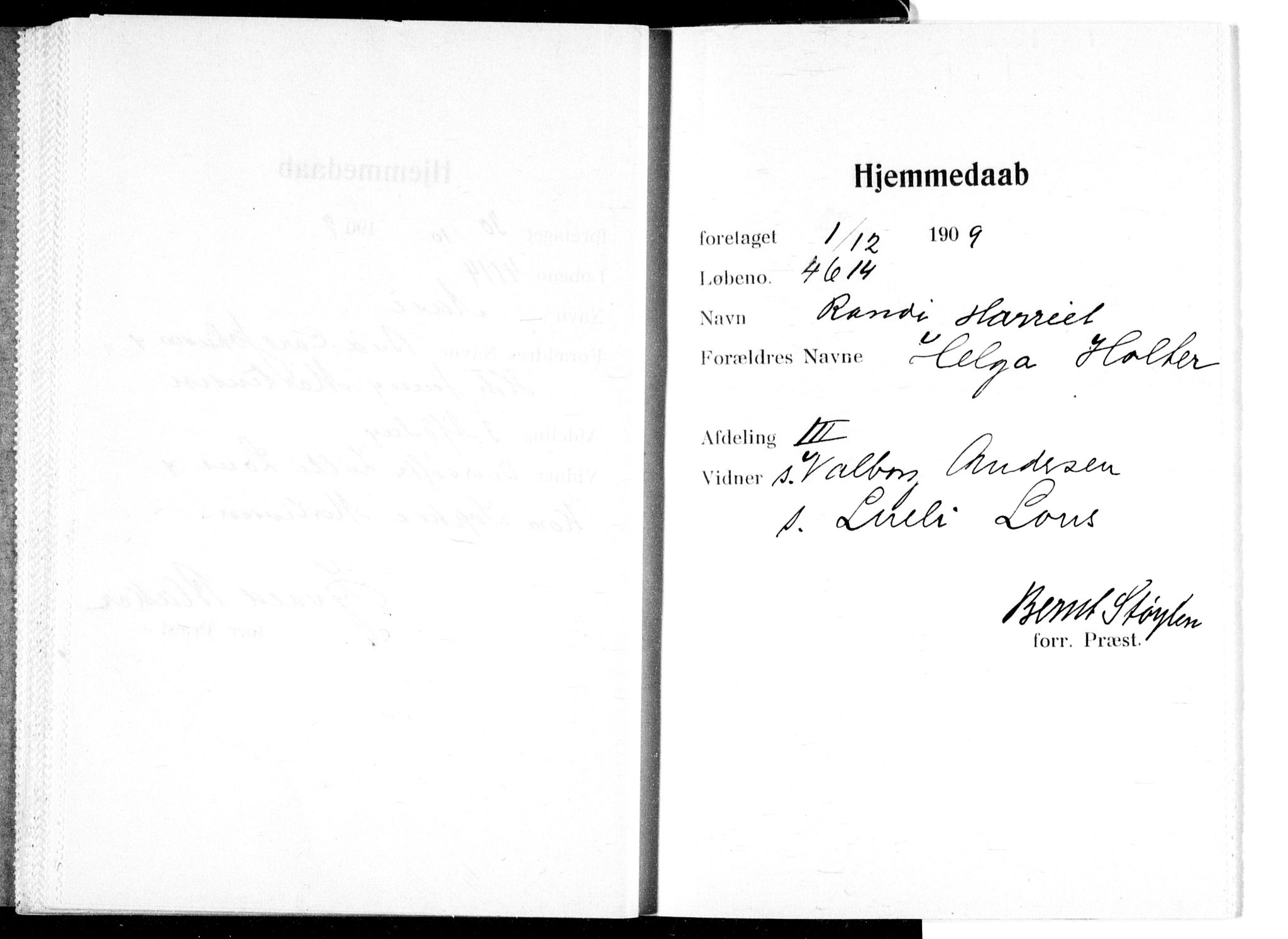 Ullevål sykehus prestekontor Kirkebøker, AV/SAO-A-10542a/K/Ka/L0004: Baptism register no. 4, 1906-1926