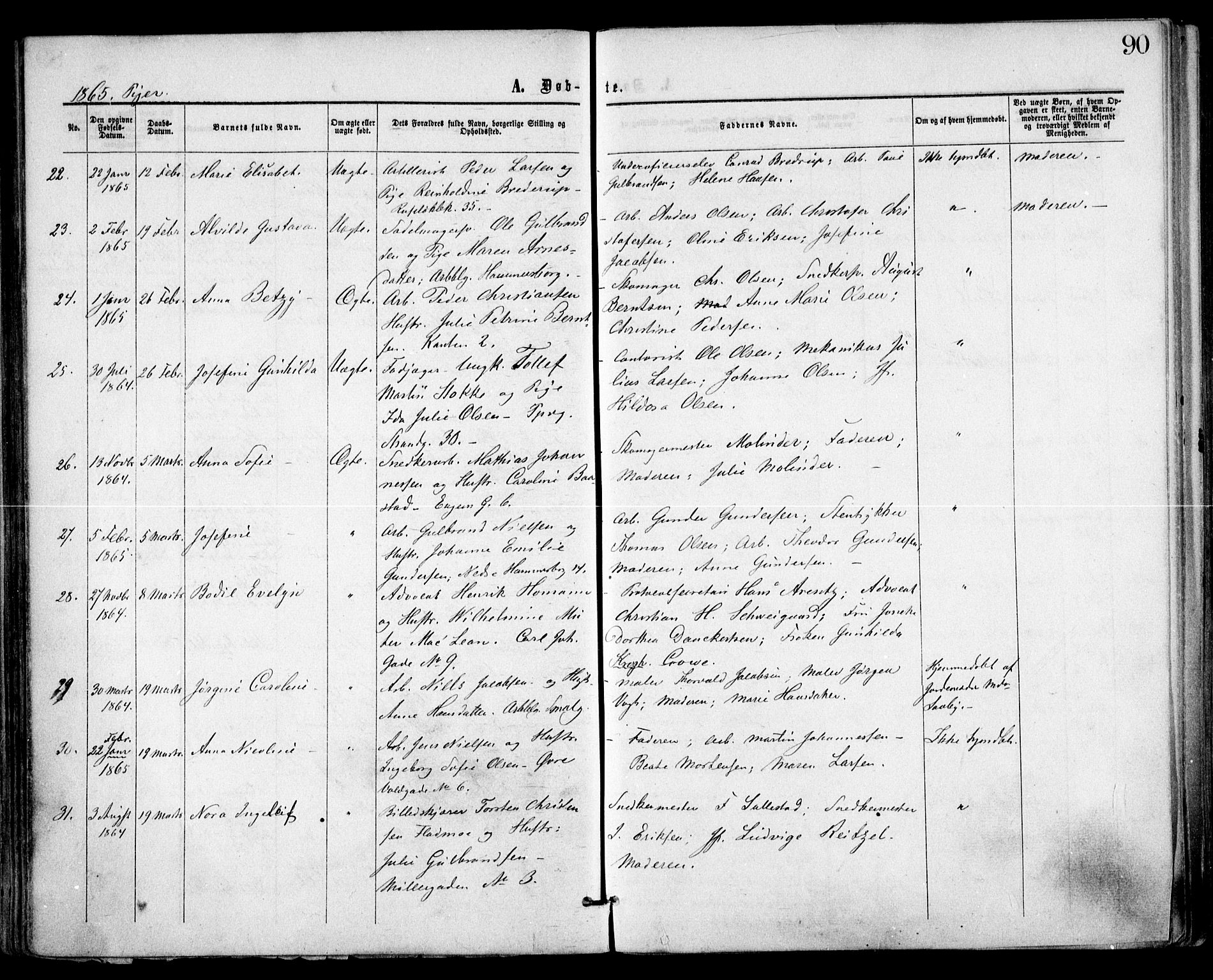 Trefoldighet prestekontor Kirkebøker, SAO/A-10882/F/Fa/L0002: Parish register (official) no. I 2, 1863-1870, p. 90