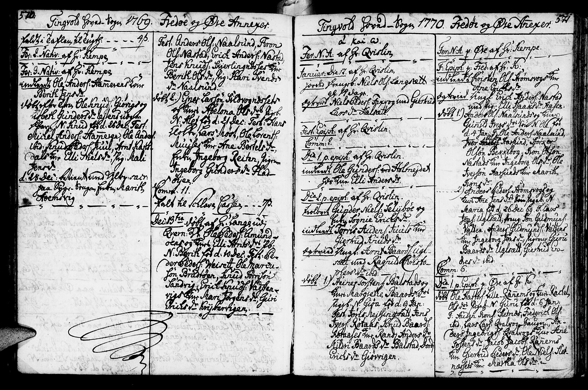 Ministerialprotokoller, klokkerbøker og fødselsregistre - Møre og Romsdal, SAT/A-1454/586/L0979: Parish register (official) no. 586A05, 1751-1776, p. 570-571
