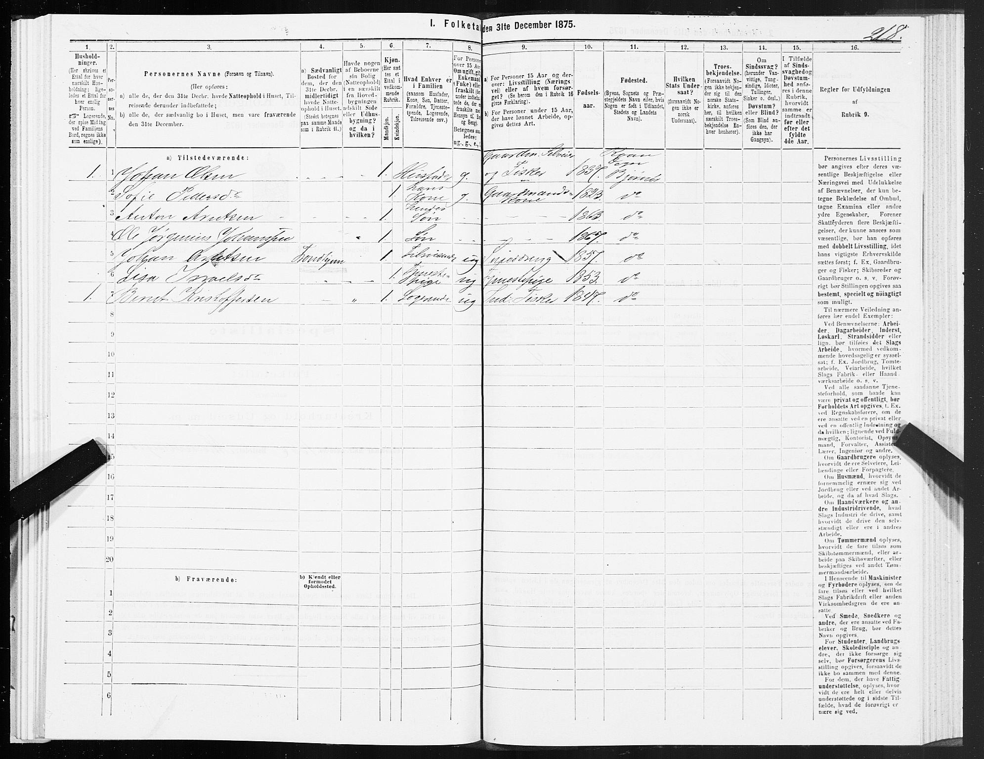 SAT, 1875 census for 1632P Bjørnør, 1875, p. 3218