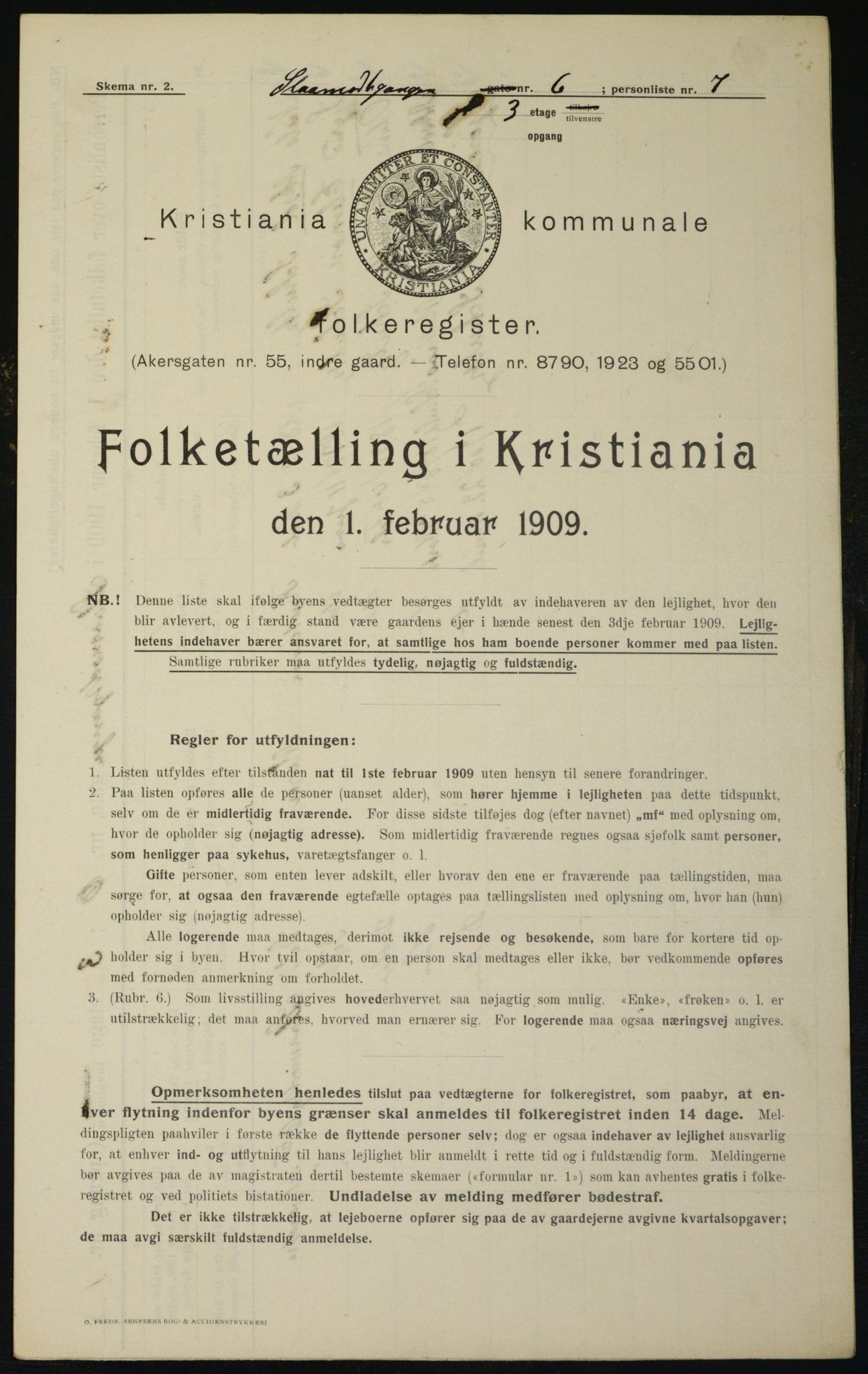 OBA, Municipal Census 1909 for Kristiania, 1909, p. 87931