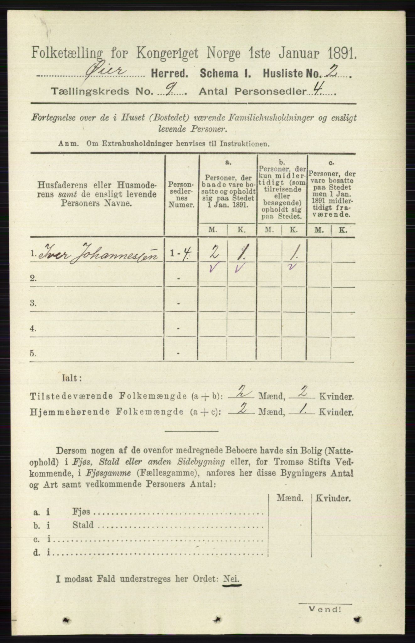 RA, 1891 census for 0521 Øyer, 1891, p. 3085