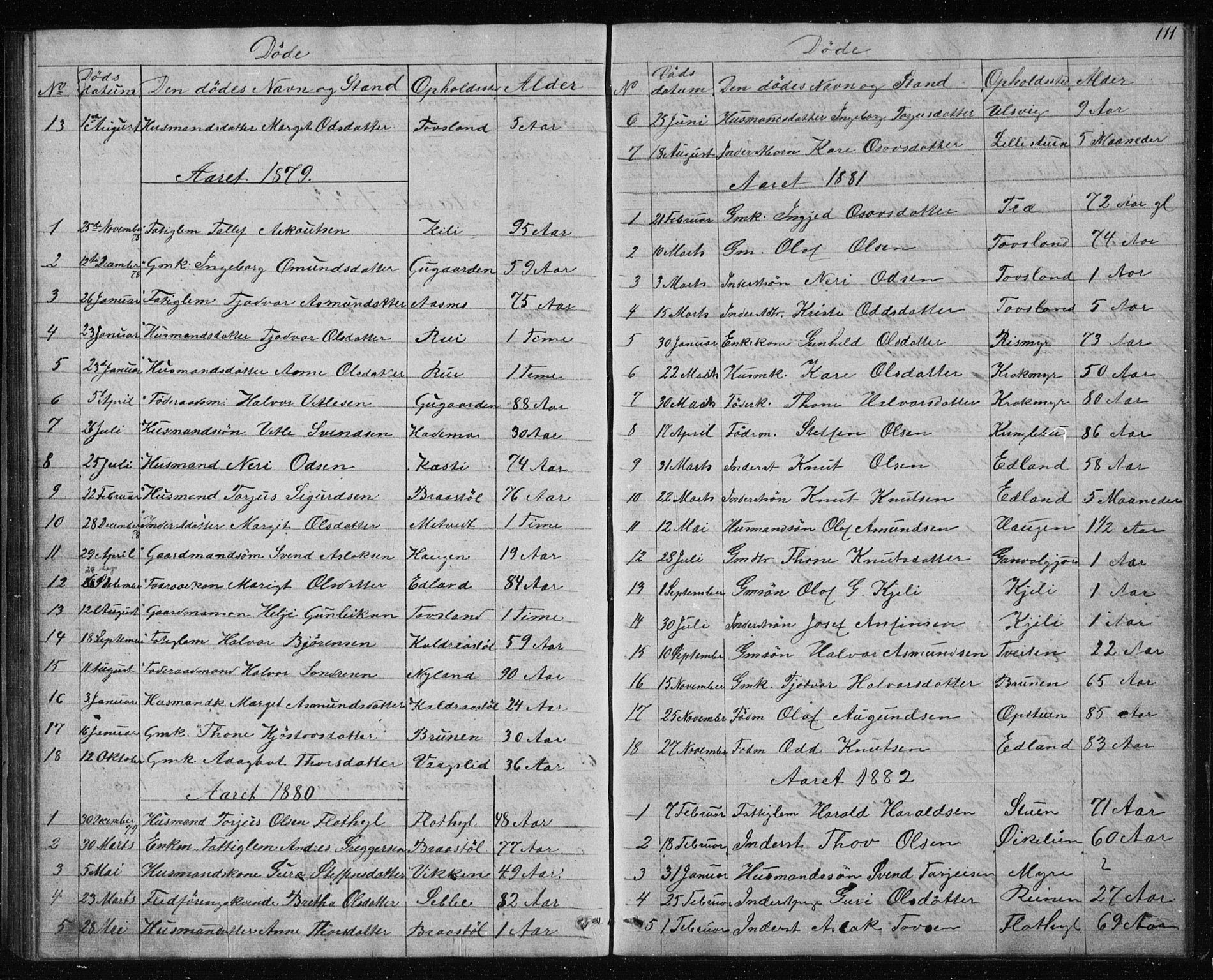 Vinje kirkebøker, SAKO/A-312/G/Gc/L0001: Parish register (copy) no. III 1, 1850-1893, p. 111
