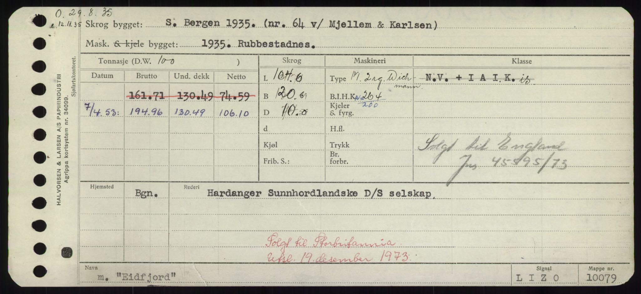 Sjøfartsdirektoratet med forløpere, Skipsmålingen, RA/S-1627/H/Hd/L0009: Fartøy, E, p. 127