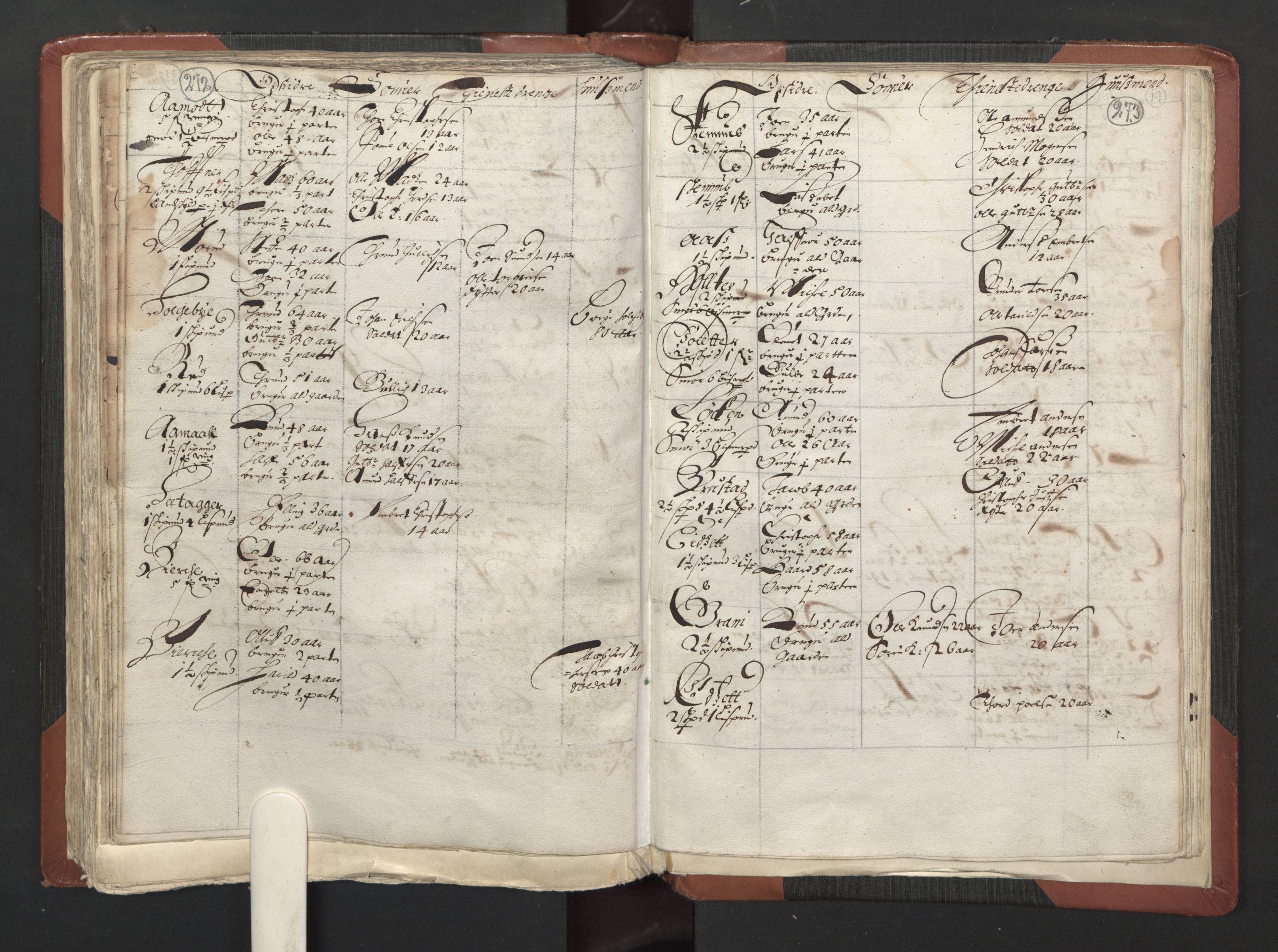 RA, Bailiff's Census 1664-1666, no. 2: Aker fogderi, Follo fogderi, Nedre Romerike fogderi and Øvre Romerike fogderi, 1664, p. 272-273