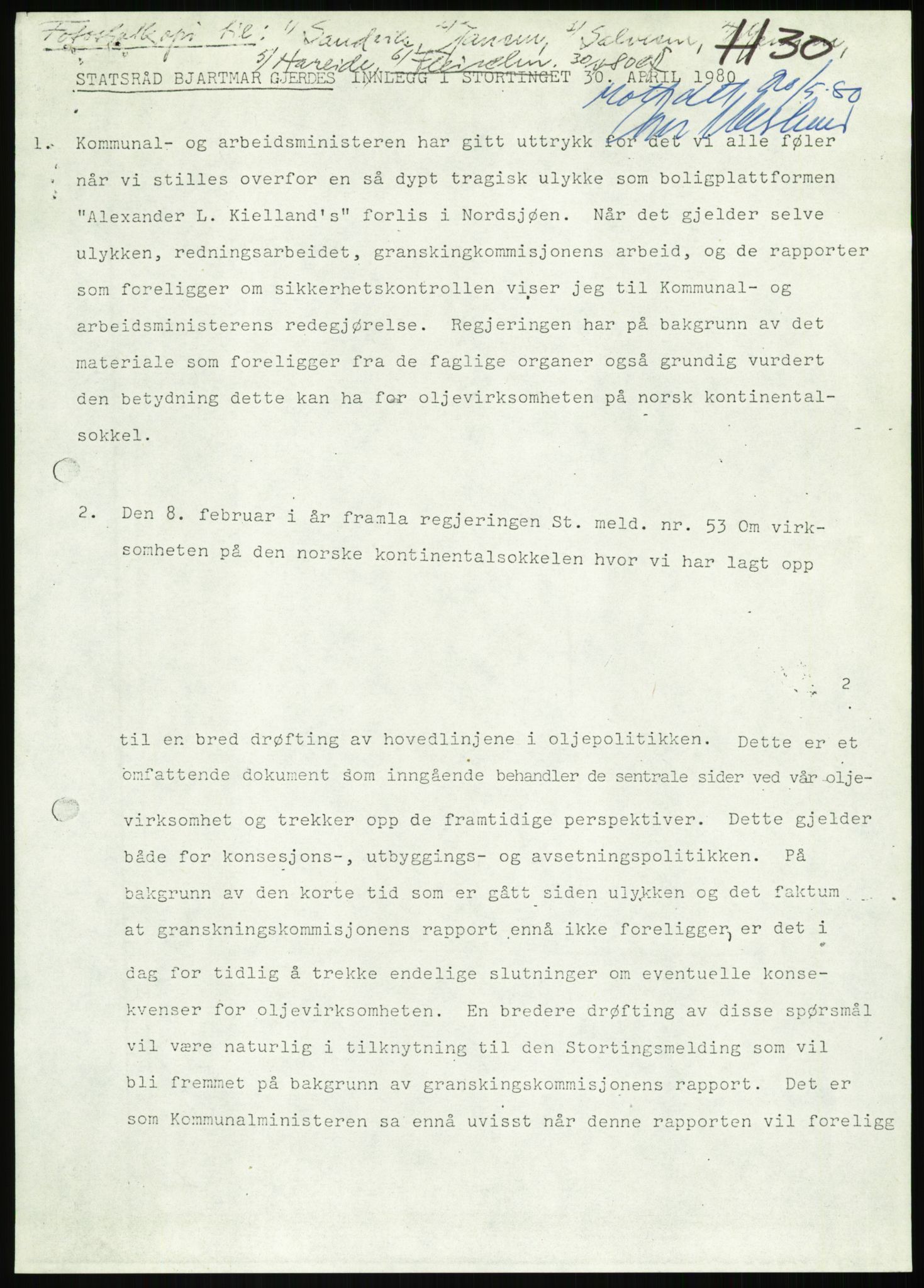 Justisdepartementet, Granskningskommisjonen ved Alexander Kielland-ulykken 27.3.1980, RA/S-1165/D/L0013: H Sjøfartsdirektoratet og Skipskontrollen (H25-H43, H45, H47-H48, H50, H52)/I Det norske Veritas (I34, I41, I47), 1980-1981, p. 49