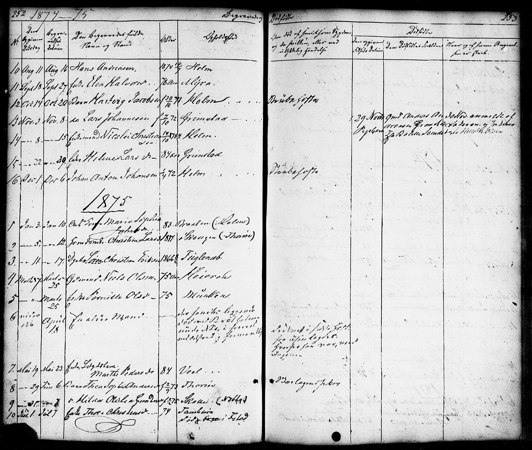 Borge prestekontor Kirkebøker, AV/SAO-A-10903/F/Fb/L0002: Parish register (official) no. II 2, 1853-1877, p. 252-253