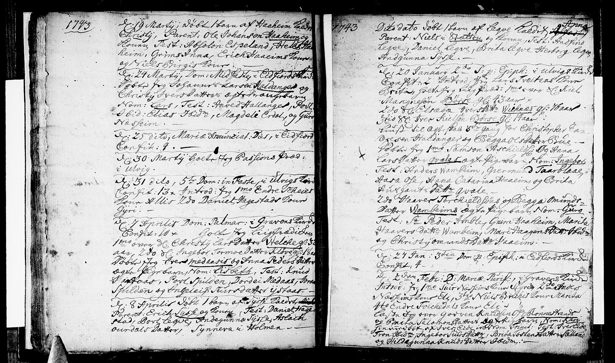 Ulvik sokneprestembete, SAB/A-78801/H/Haa: Parish register (official) no. A 5, 1740-1743, p. 24