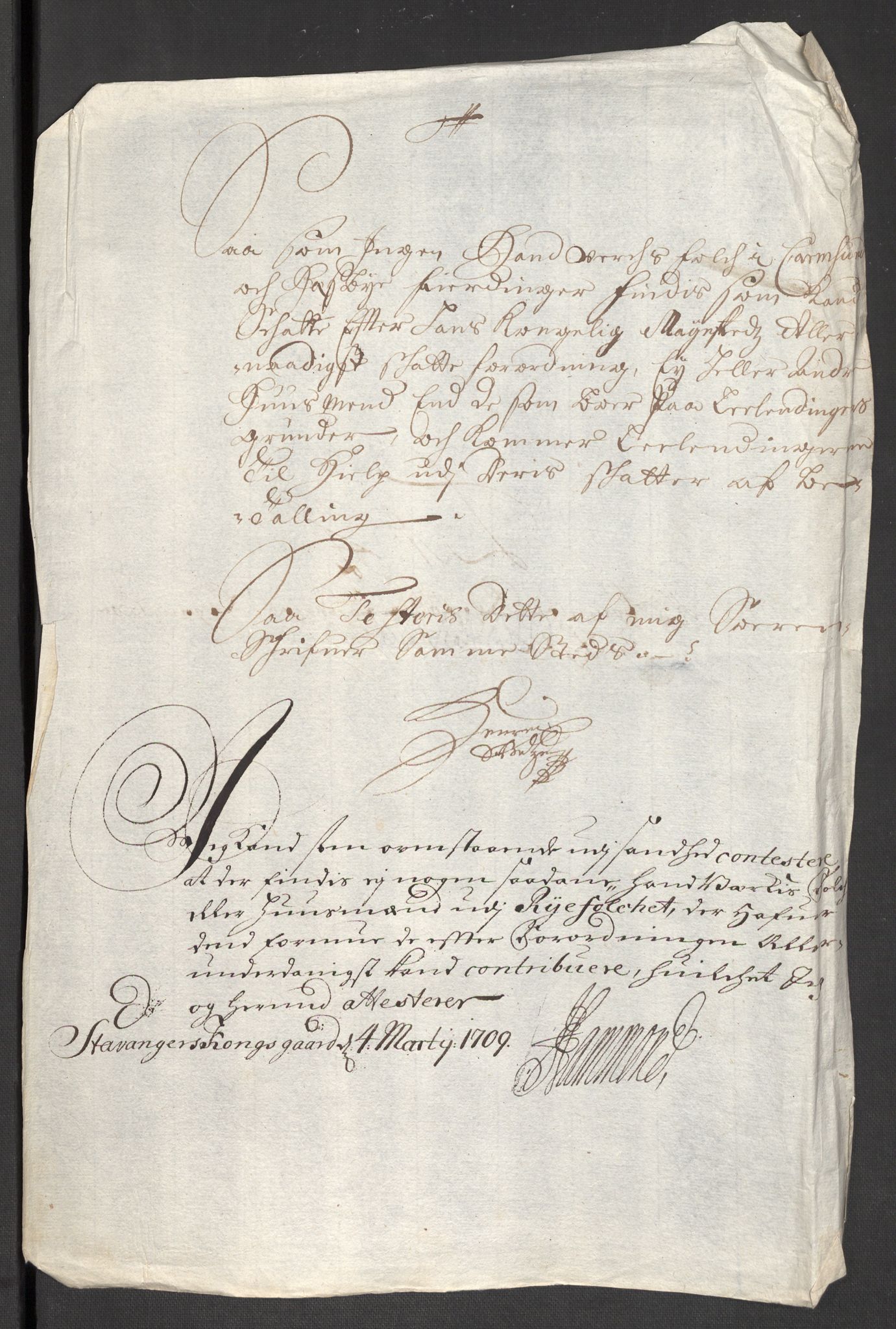 Rentekammeret inntil 1814, Reviderte regnskaper, Fogderegnskap, RA/EA-4092/R47/L2861: Fogderegnskap Ryfylke, 1706-1709, p. 202