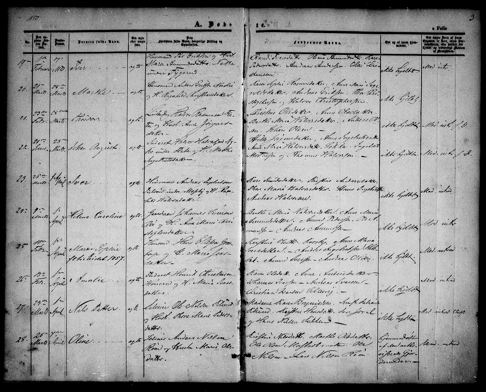 Rødenes prestekontor Kirkebøker, AV/SAO-A-2005/F/Fa/L0006: Parish register (official) no. I 6, 1850-1859, p. 3