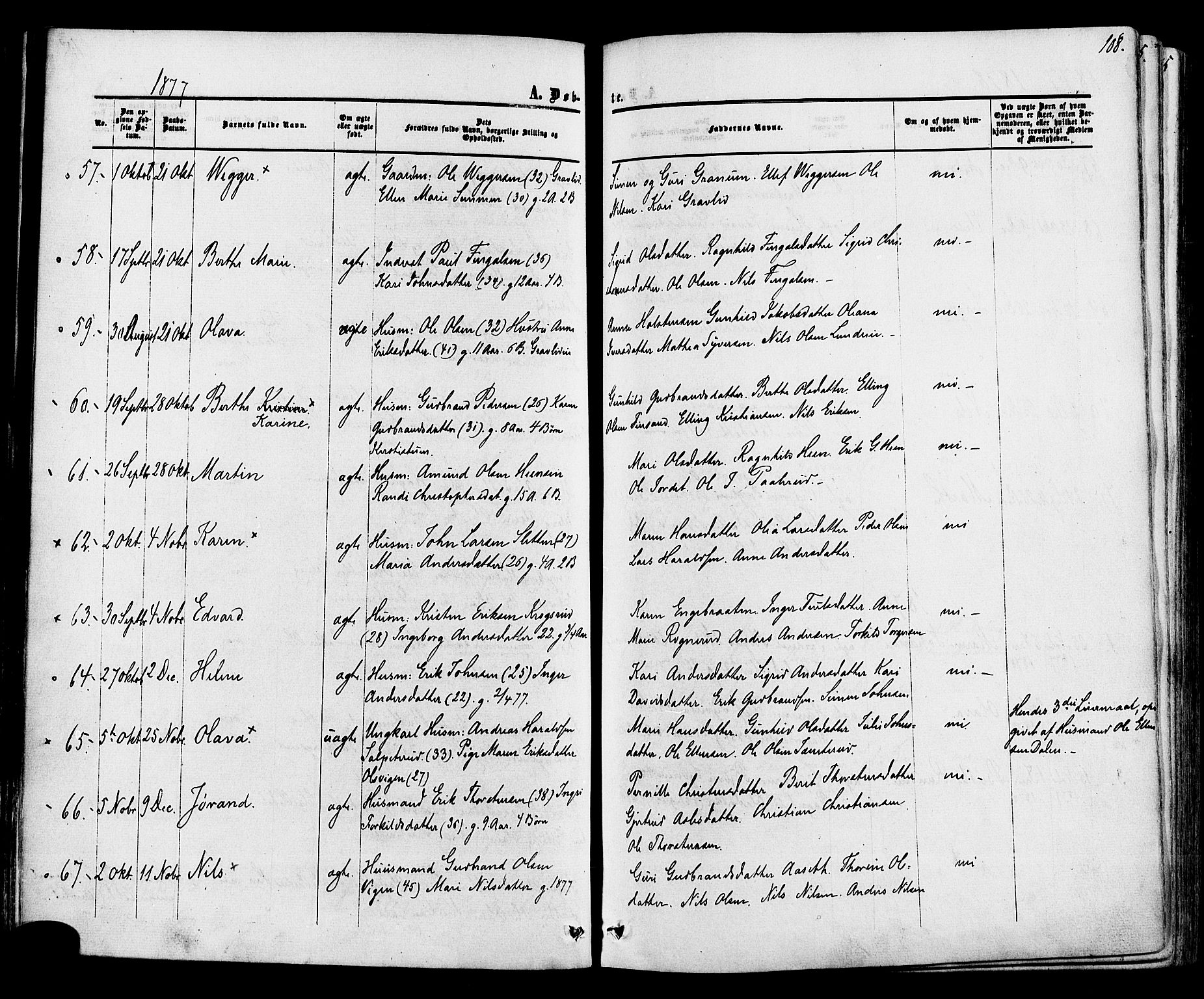 Ådal kirkebøker, SAKO/A-248/F/Fa/L0001: Parish register (official) no. I 1, 1857-1883, p. 108