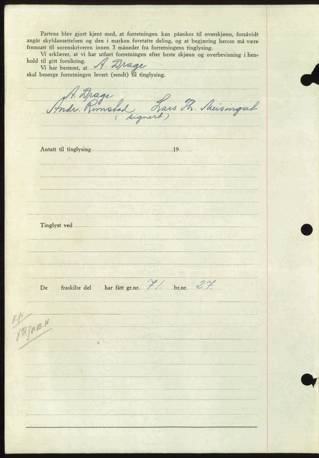 Nordmøre sorenskriveri, AV/SAT-A-4132/1/2/2Ca: Mortgage book no. A107, 1947-1948, Diary no: : 229/1948