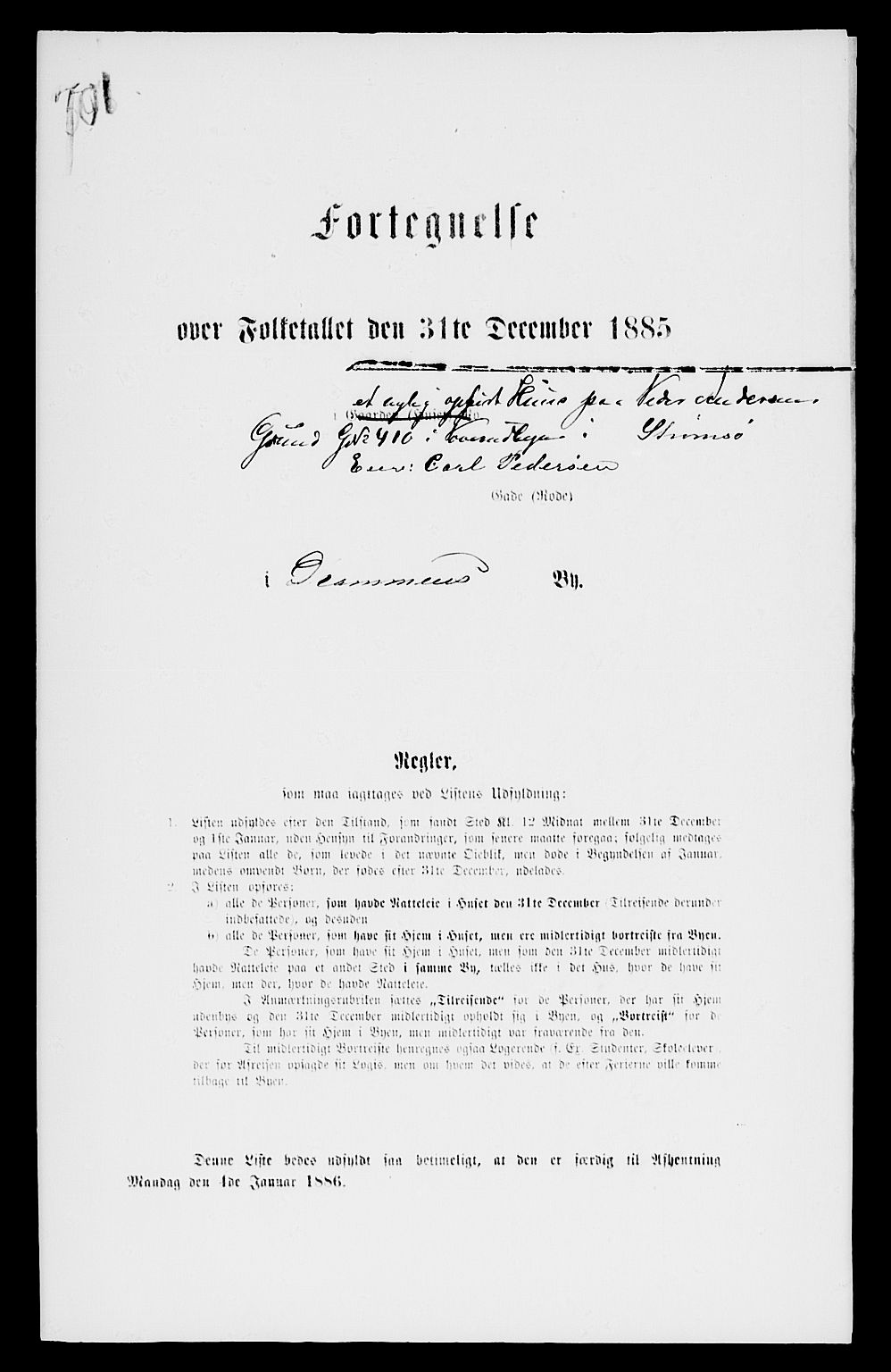 SAKO, 1885 census for 0602 Drammen, 1885, p. 1310