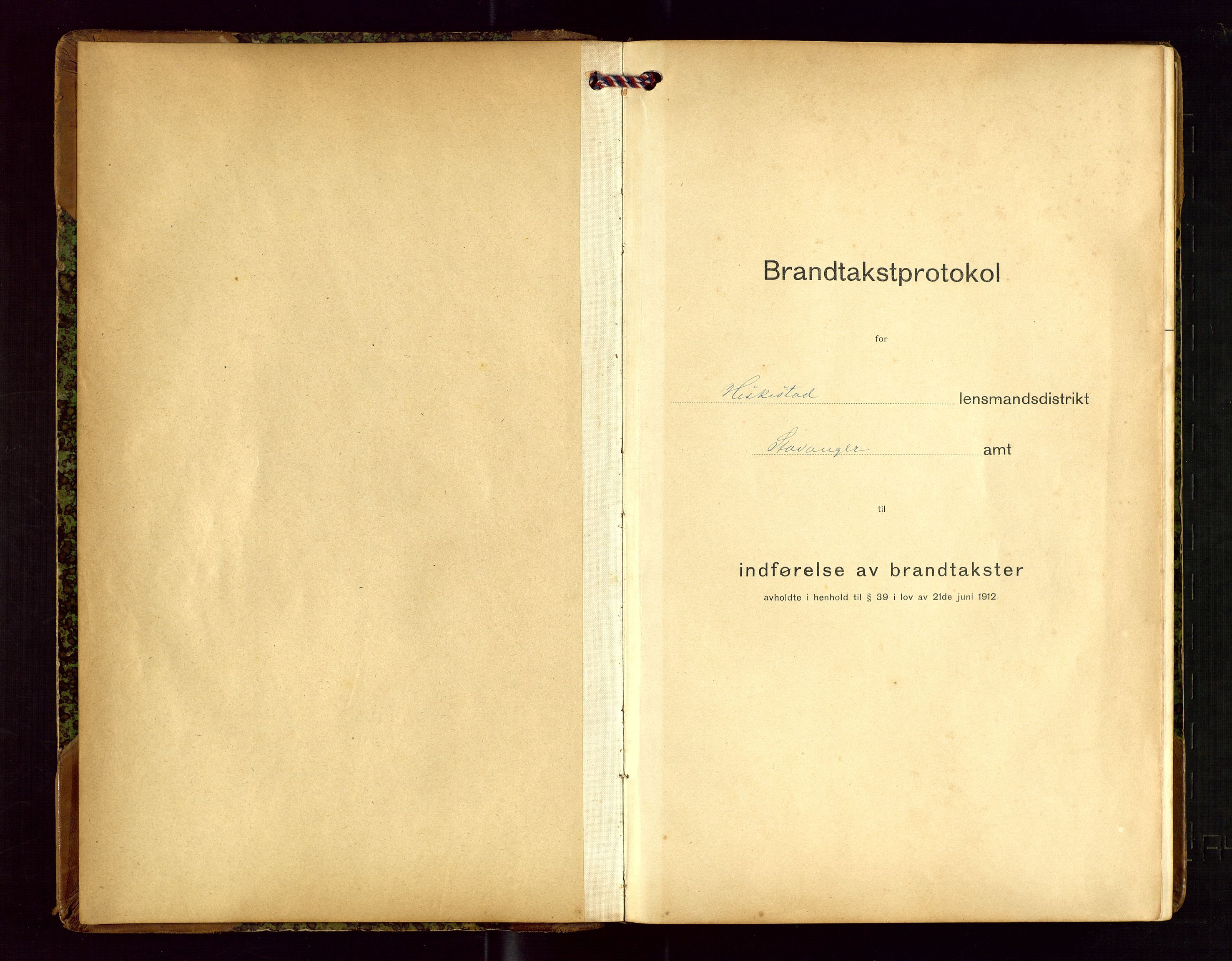 Heskestad lensmannskontor, SAST/A-100304/Gob/L0002: "Brandtakstprotokol", 1915-1922