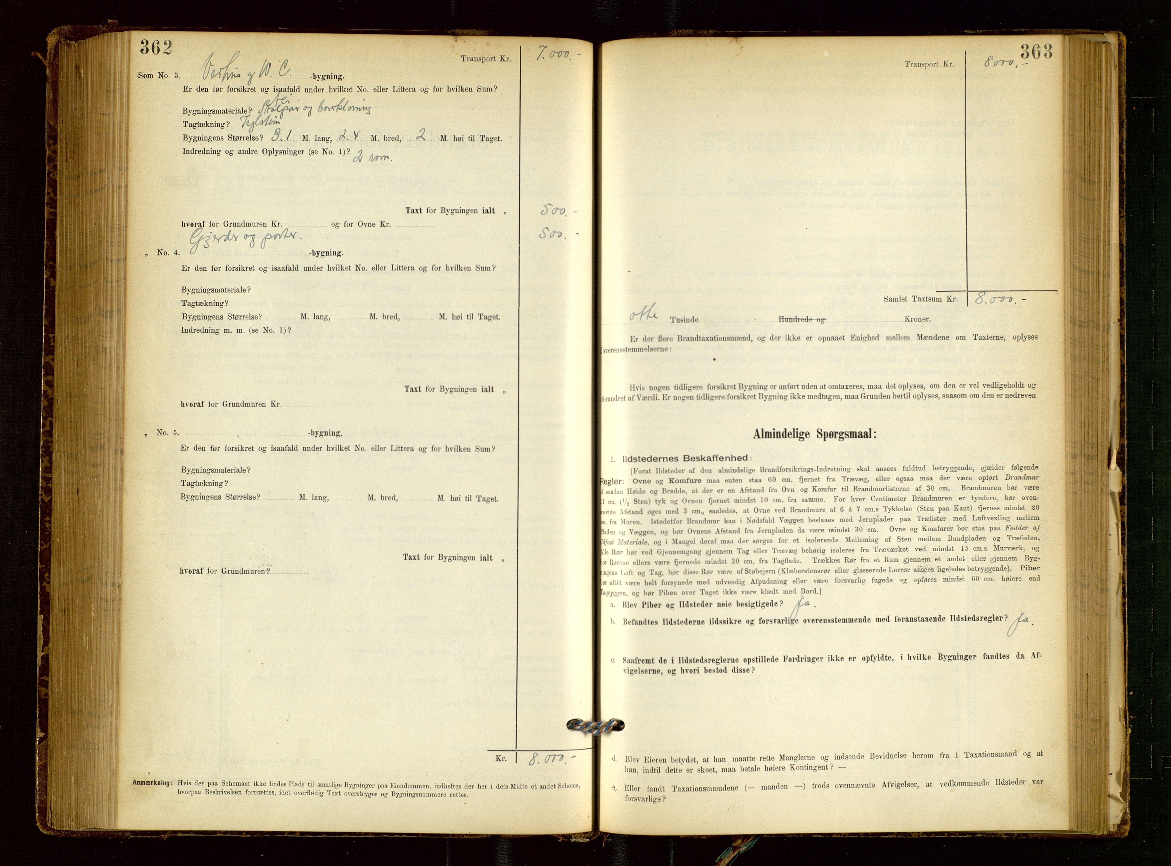 Skjold lensmannskontor, AV/SAST-A-100182/Gob/L0001: "Brandtaxationsprotokol for Skjold Lensmandsdistrikt Ryfylke Fogderi", 1894-1939, p. 362-363