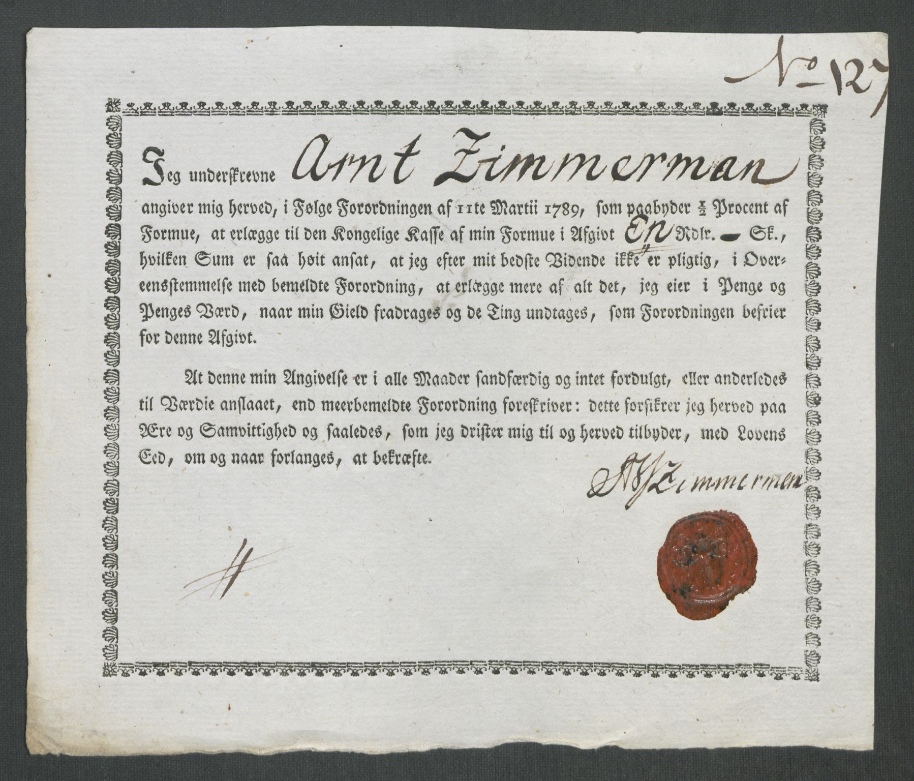 Rentekammeret inntil 1814, Reviderte regnskaper, Mindre regnskaper, AV/RA-EA-4068/Rf/Rfe/L0019: Jæren og Dalane fogderi, Kongsberg, 1789, p. 336