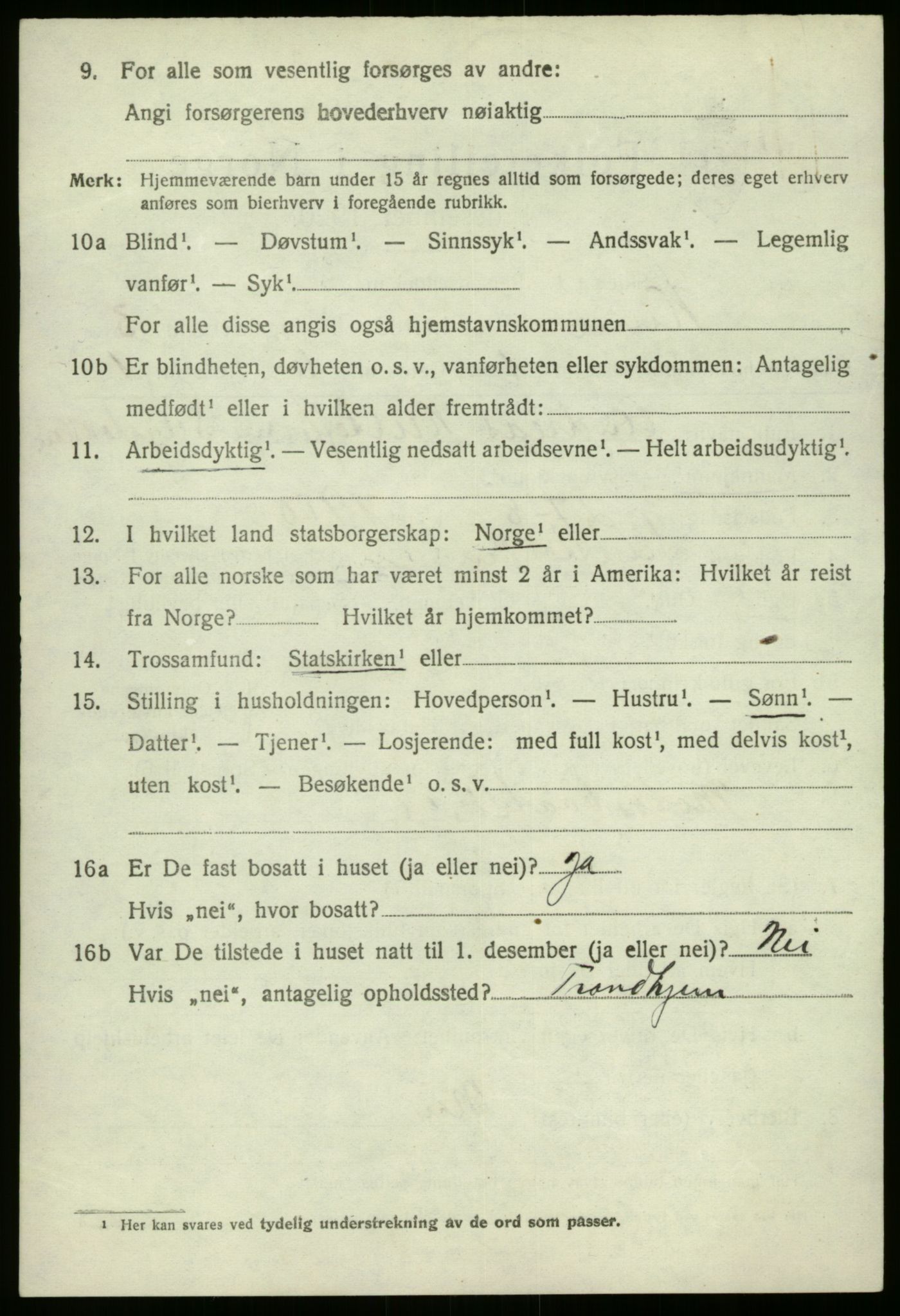 SAB, 1920 census for Kinn, 1920, p. 2260