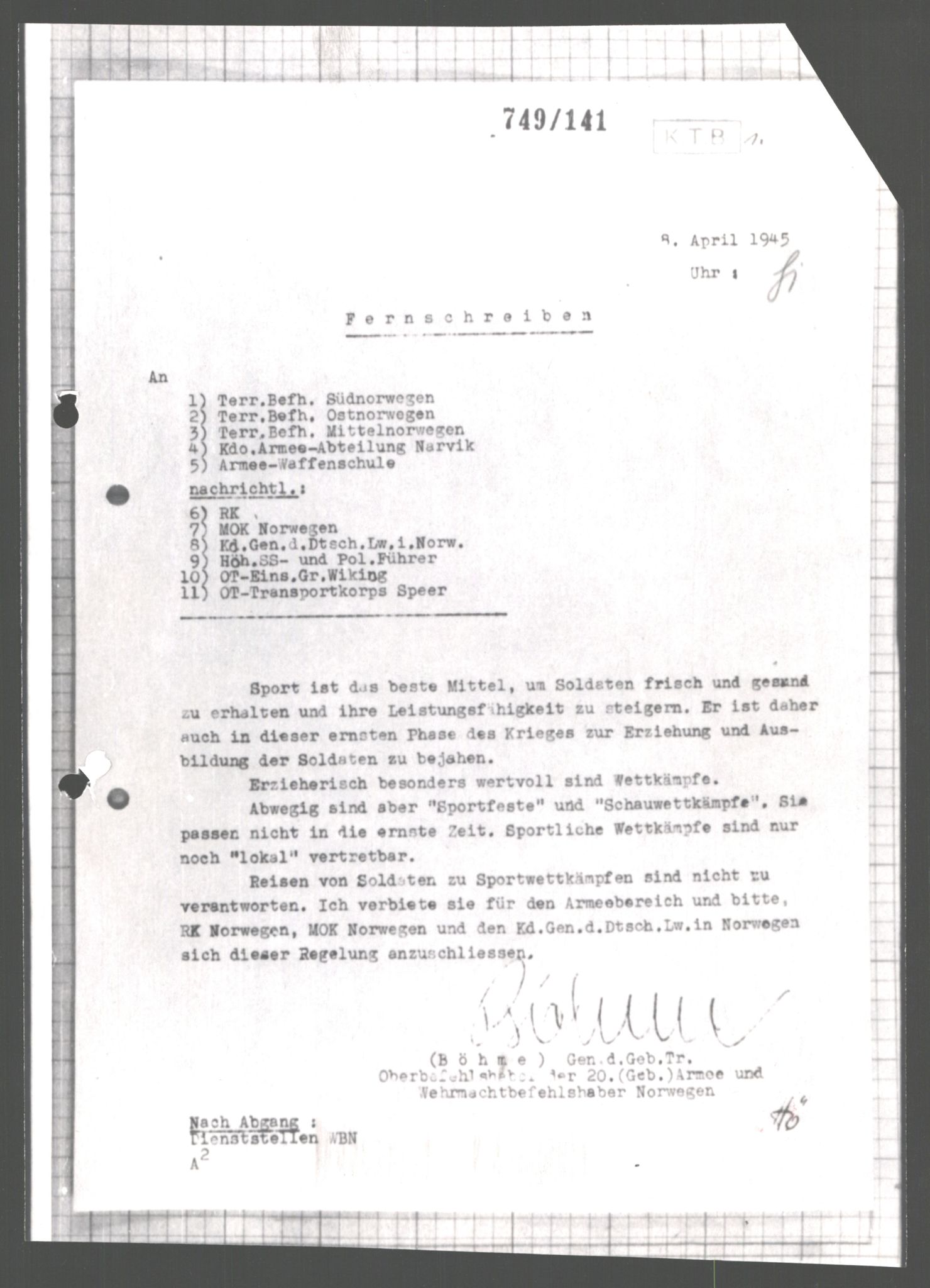 Forsvarets Overkommando. 2 kontor. Arkiv 11.4. Spredte tyske arkivsaker, AV/RA-RAFA-7031/D/Dar/Dara/L0004: Krigsdagbøker for 20. Gebirgs-Armee-Oberkommando (AOK 20), 1945, p. 461