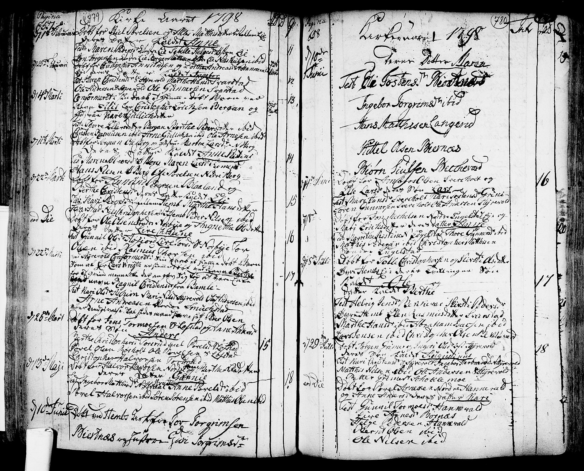 Lardal kirkebøker, AV/SAKO-A-350/F/Fa/L0003: Parish register (official) no. I 3, 1733-1815, p. 779-780