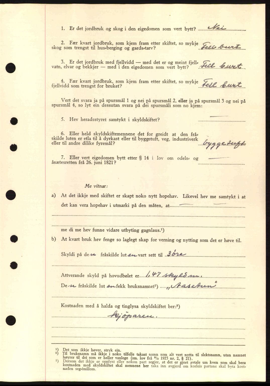 Nordre Sunnmøre sorenskriveri, SAT/A-0006/1/2/2C/2Ca: Mortgage book no. A11, 1941-1941, Diary no: : 1527/1941