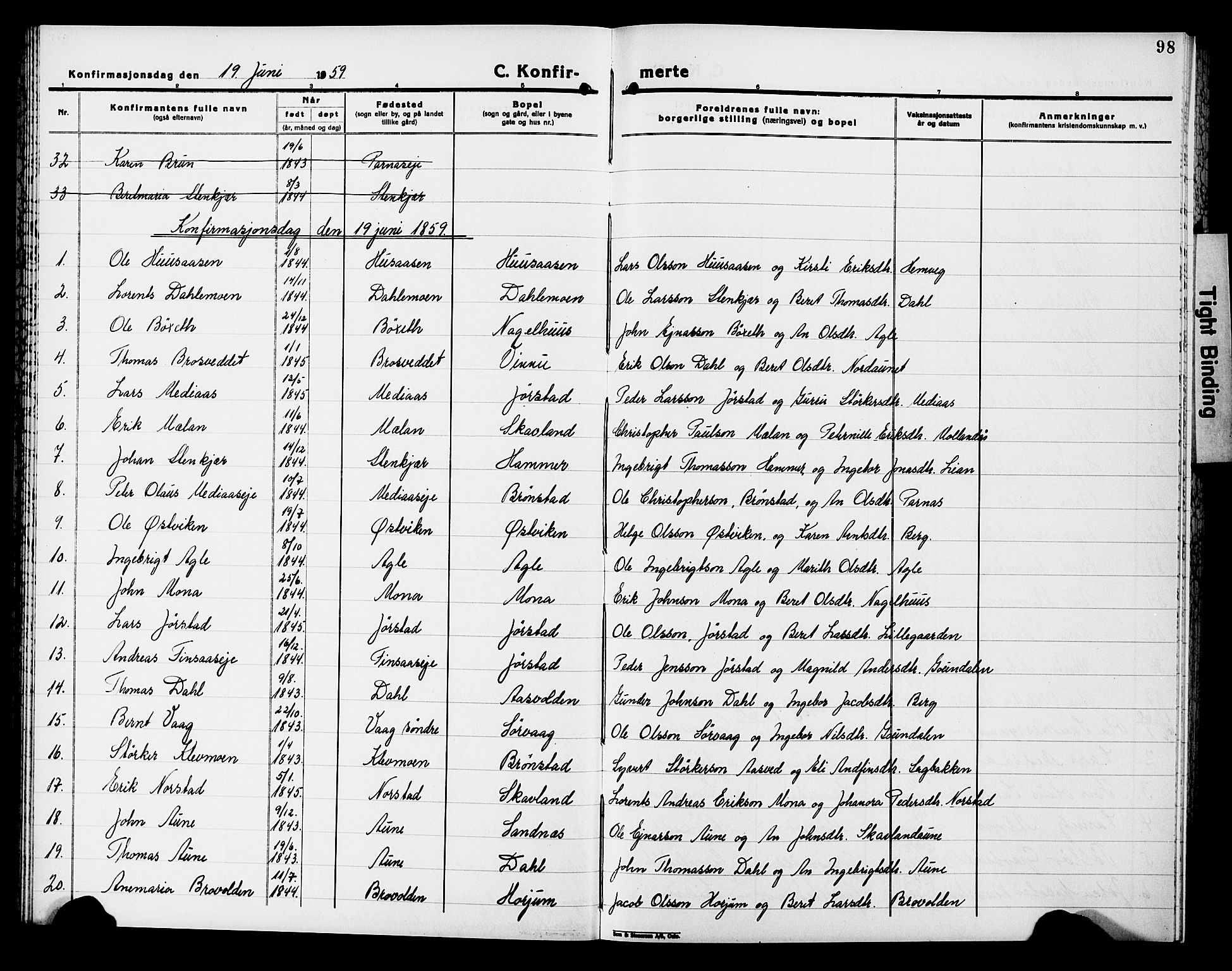 Ministerialprotokoller, klokkerbøker og fødselsregistre - Nord-Trøndelag, SAT/A-1458/749/L0485: Parish register (official) no. 749D01, 1857-1872, p. 98