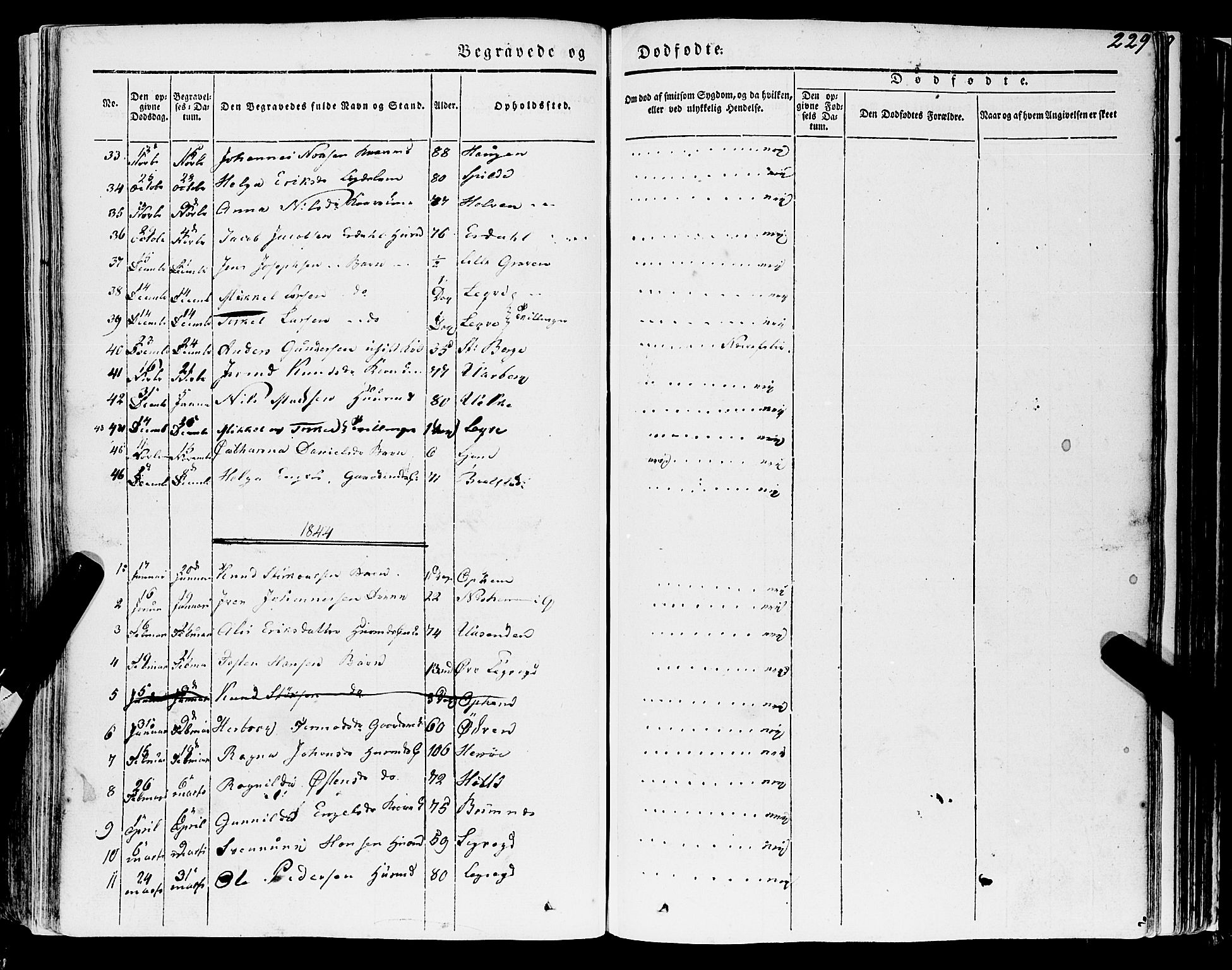 Ulvik sokneprestembete, AV/SAB-A-78801/H/Haa: Parish register (official) no. A 12, 1839-1853, p. 229