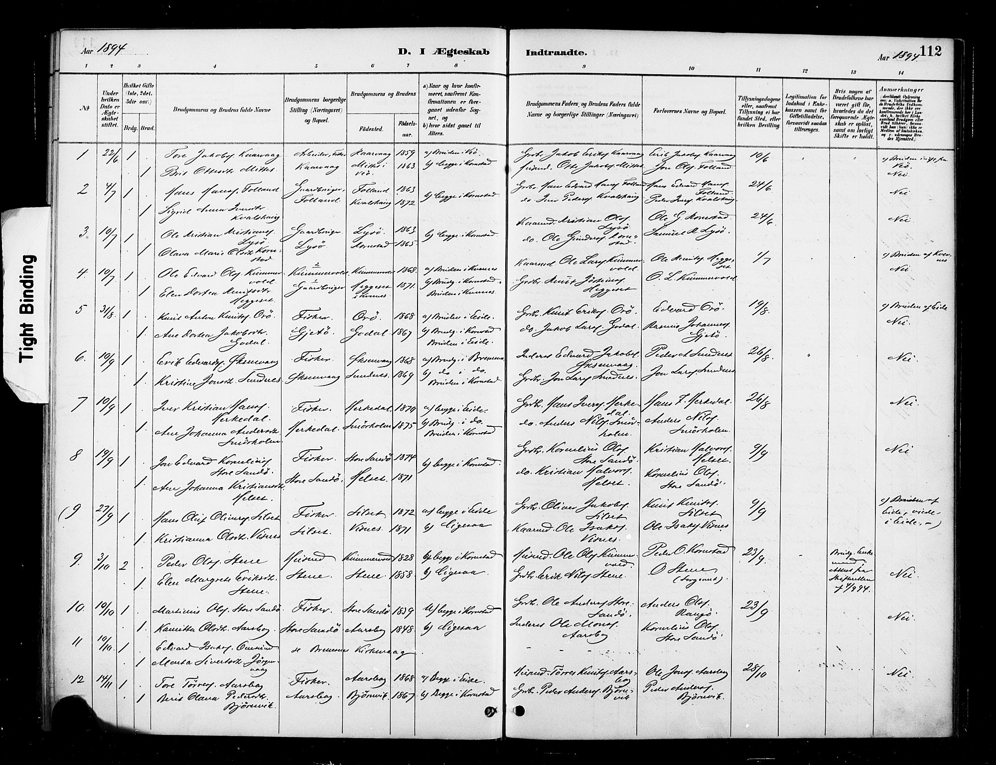 Ministerialprotokoller, klokkerbøker og fødselsregistre - Møre og Romsdal, SAT/A-1454/570/L0832: Parish register (official) no. 570A06, 1885-1900, p. 112