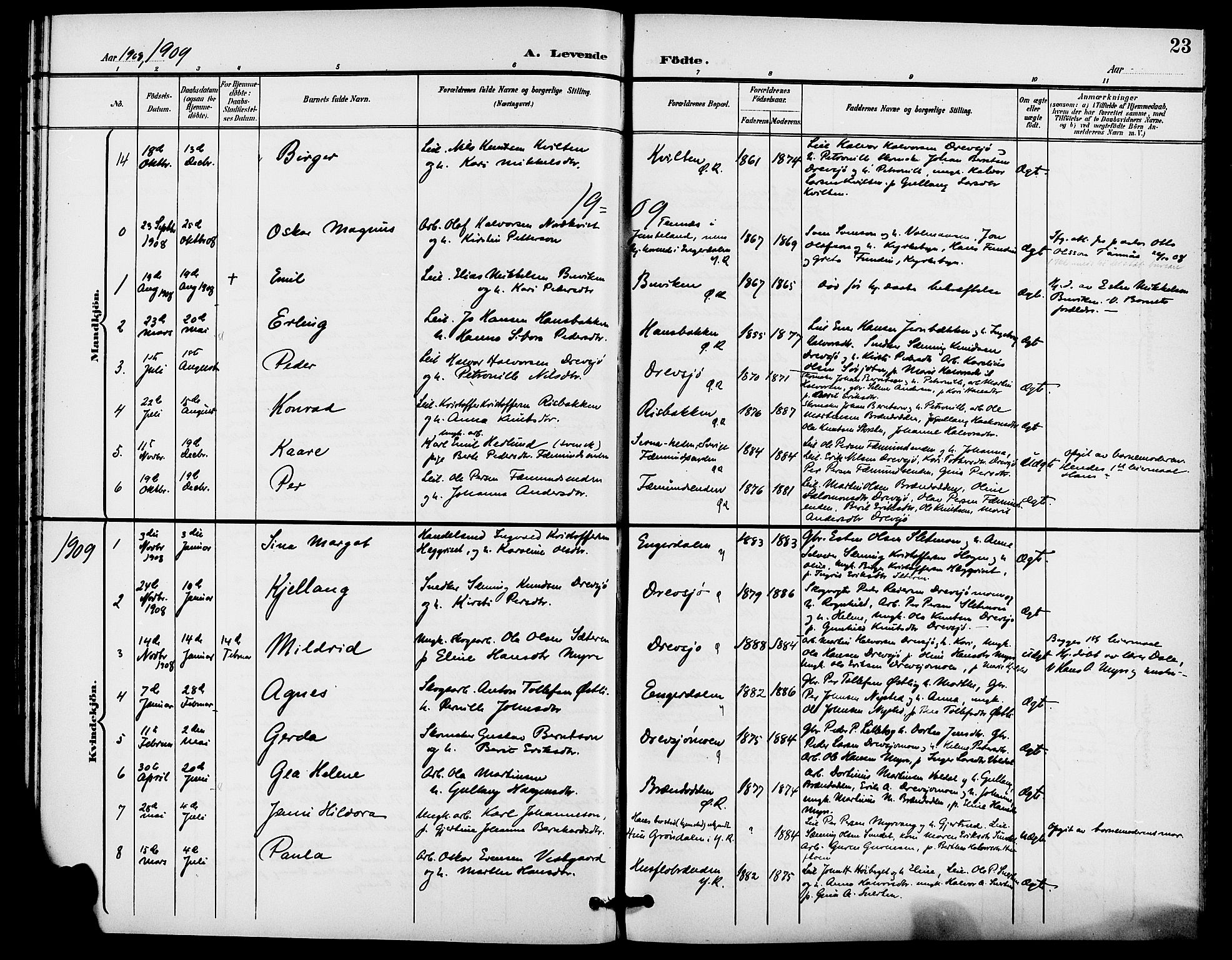 Rendalen prestekontor, SAH/PREST-054/H/Ha/Haa/L0008: Parish register (official) no. 8, 1898-1910, p. 23