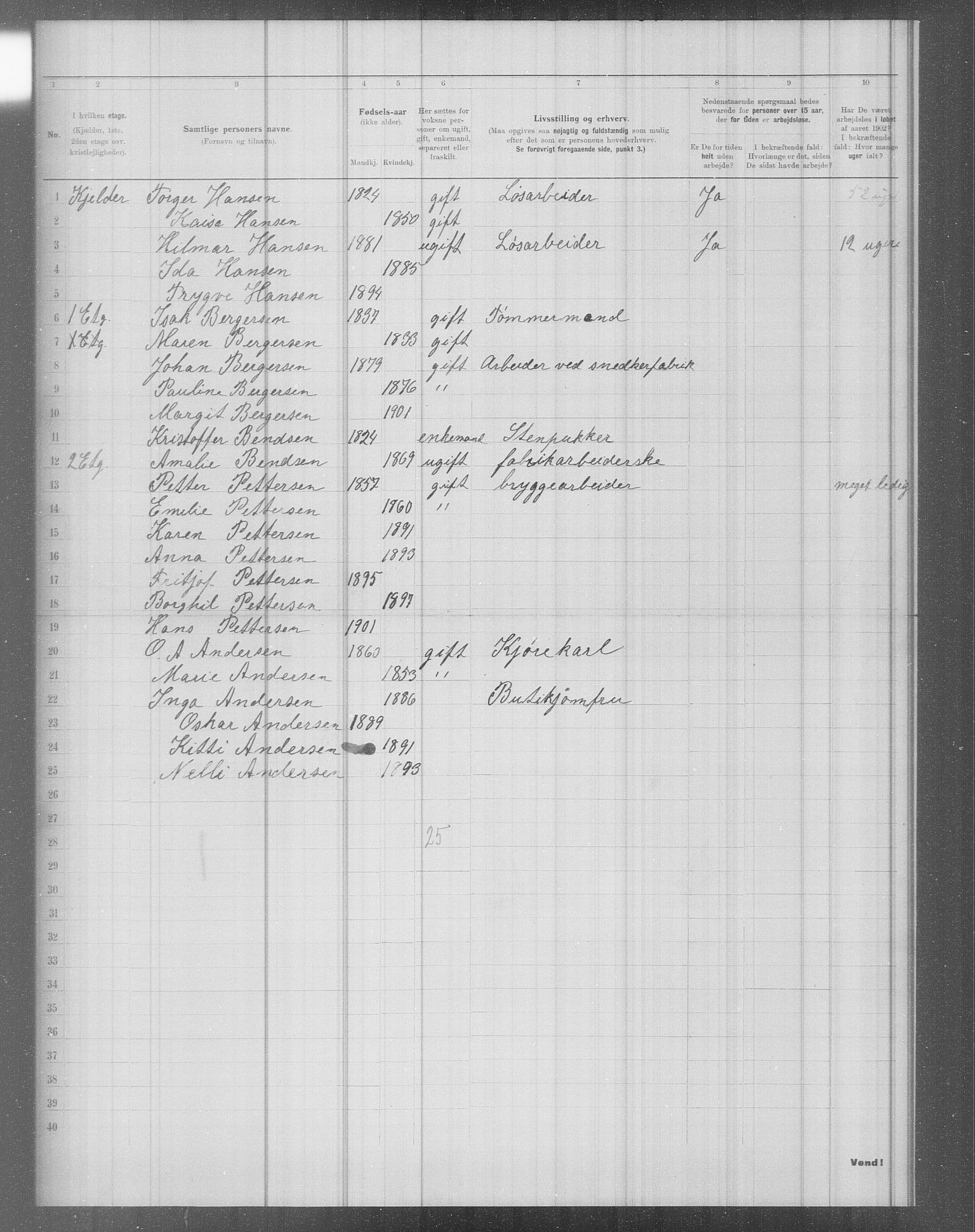 OBA, Municipal Census 1902 for Kristiania, 1902, p. 4274