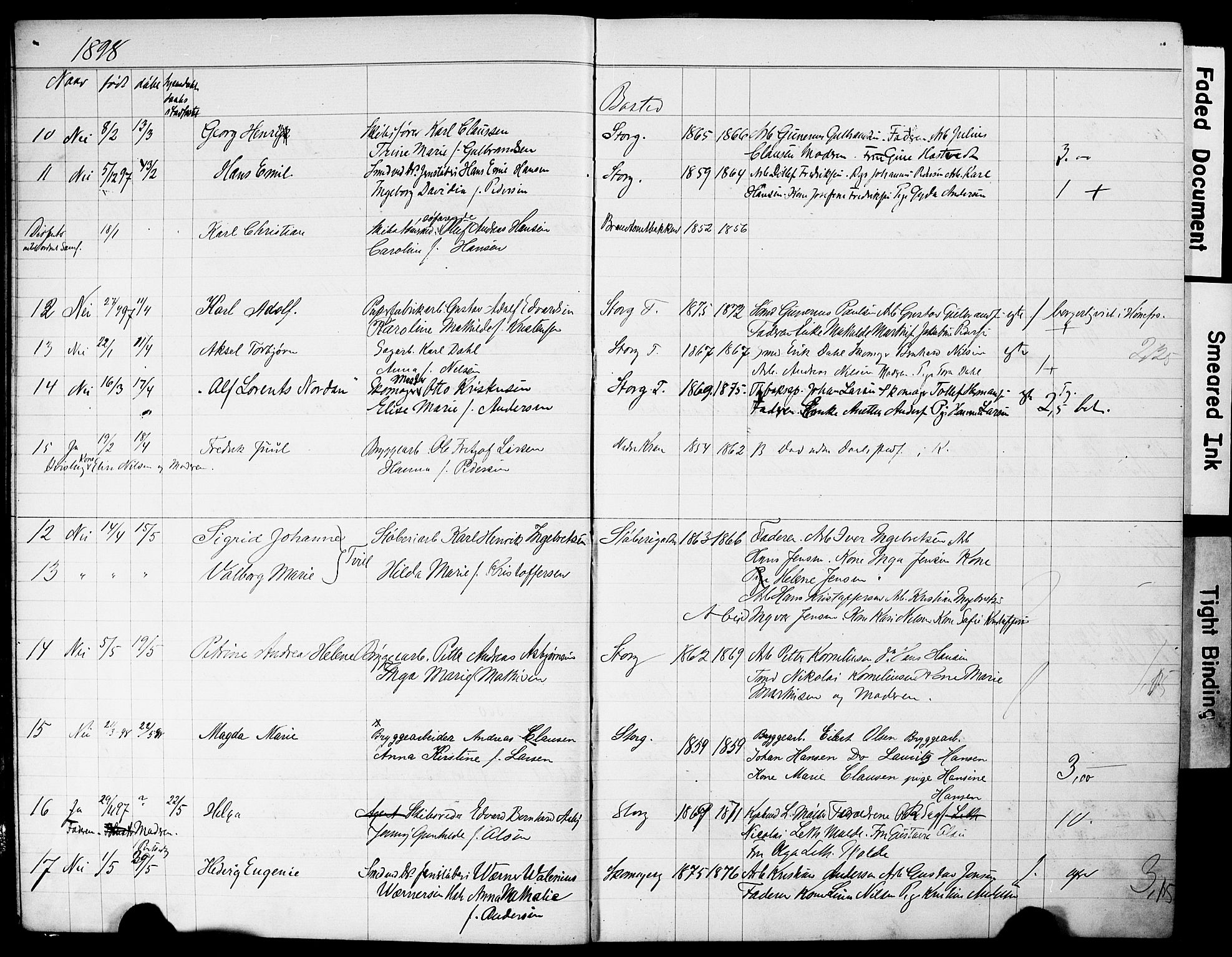 Strømsø kirkebøker, SAKO/A-246/Y/Yb/L0001: Parish register draft no. II 1, 1896-1904