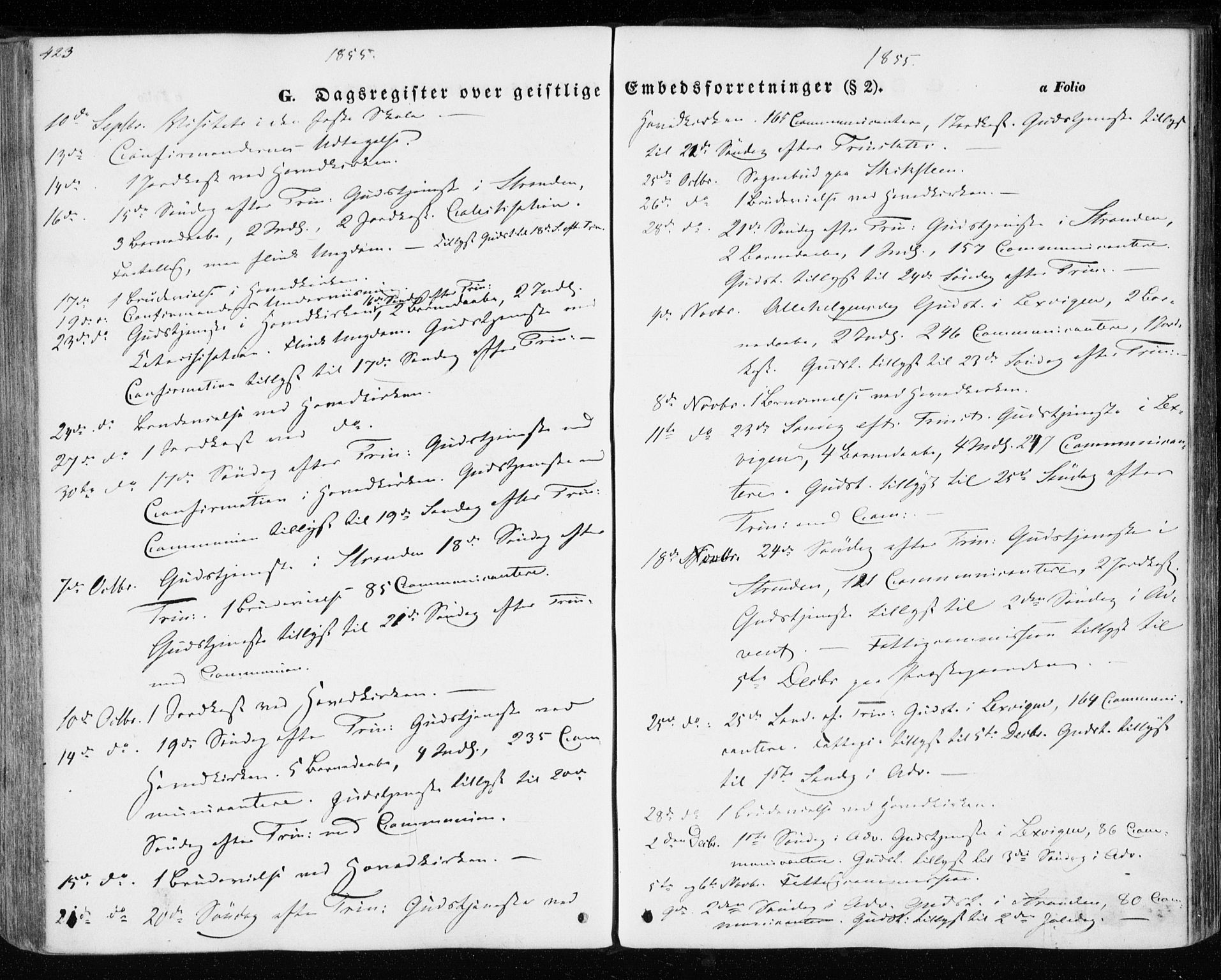 Ministerialprotokoller, klokkerbøker og fødselsregistre - Nord-Trøndelag, SAT/A-1458/701/L0008: Parish register (official) no. 701A08 /1, 1854-1863, p. 423