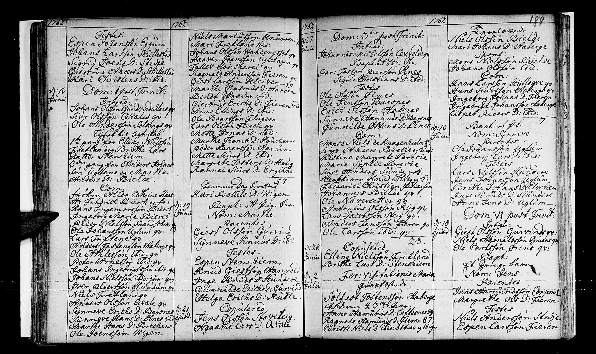 Sogndal sokneprestembete, AV/SAB-A-81301/H/Haa/Haaa/L0003: Parish register (official) no. A 3, 1747-1768, p. 189