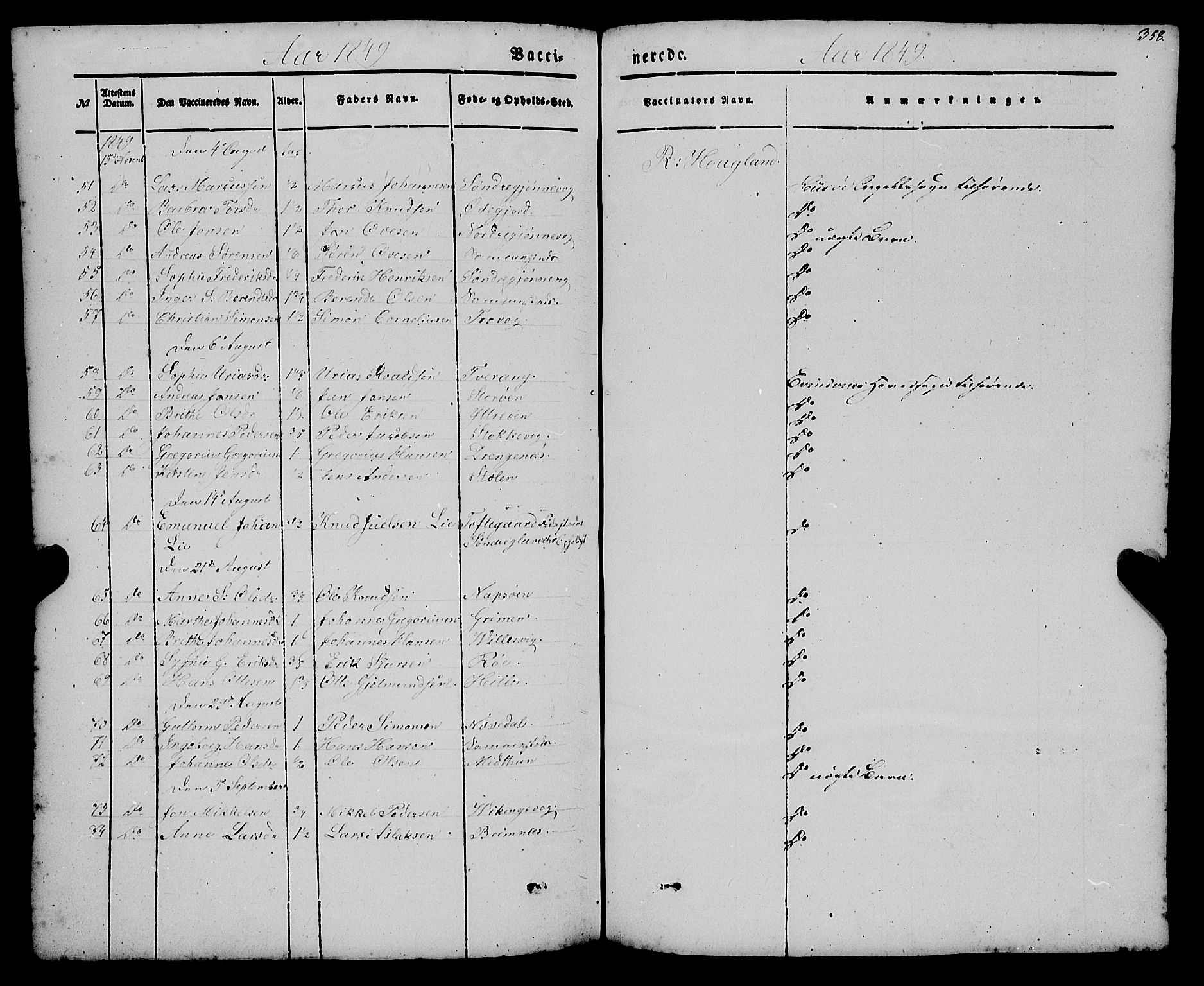 Gulen sokneprestembete, SAB/A-80201/H/Haa/Haaa/L0021: Parish register (official) no. A 21, 1848-1858, p. 358
