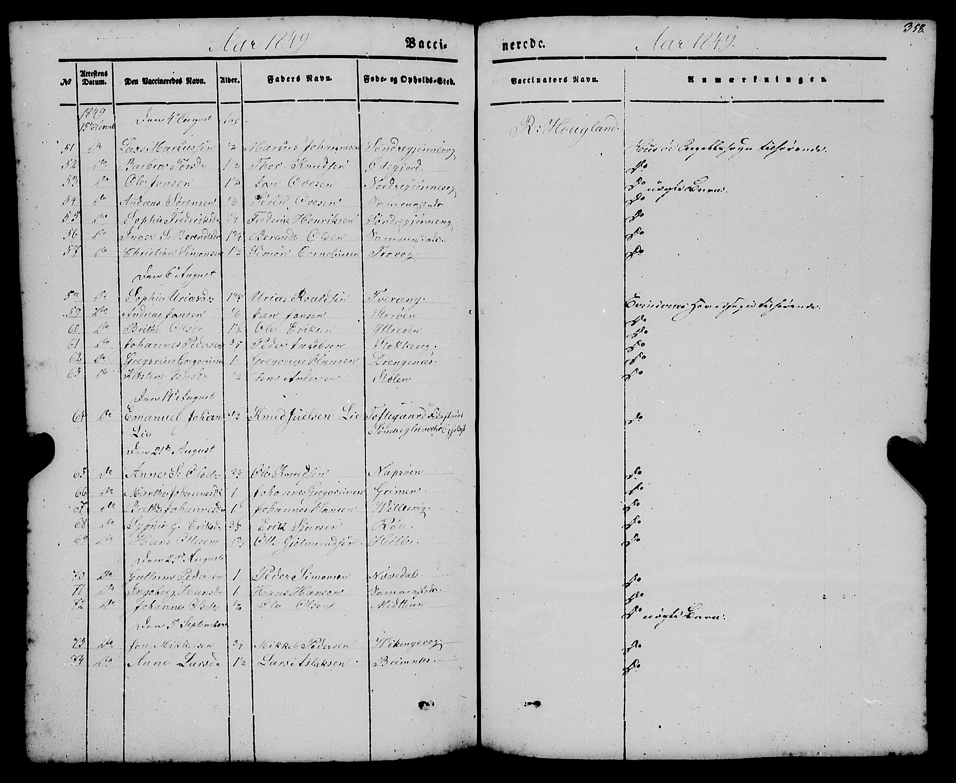 Gulen sokneprestembete, AV/SAB-A-80201/H/Haa/Haaa/L0021: Parish register (official) no. A 21, 1848-1858, p. 358