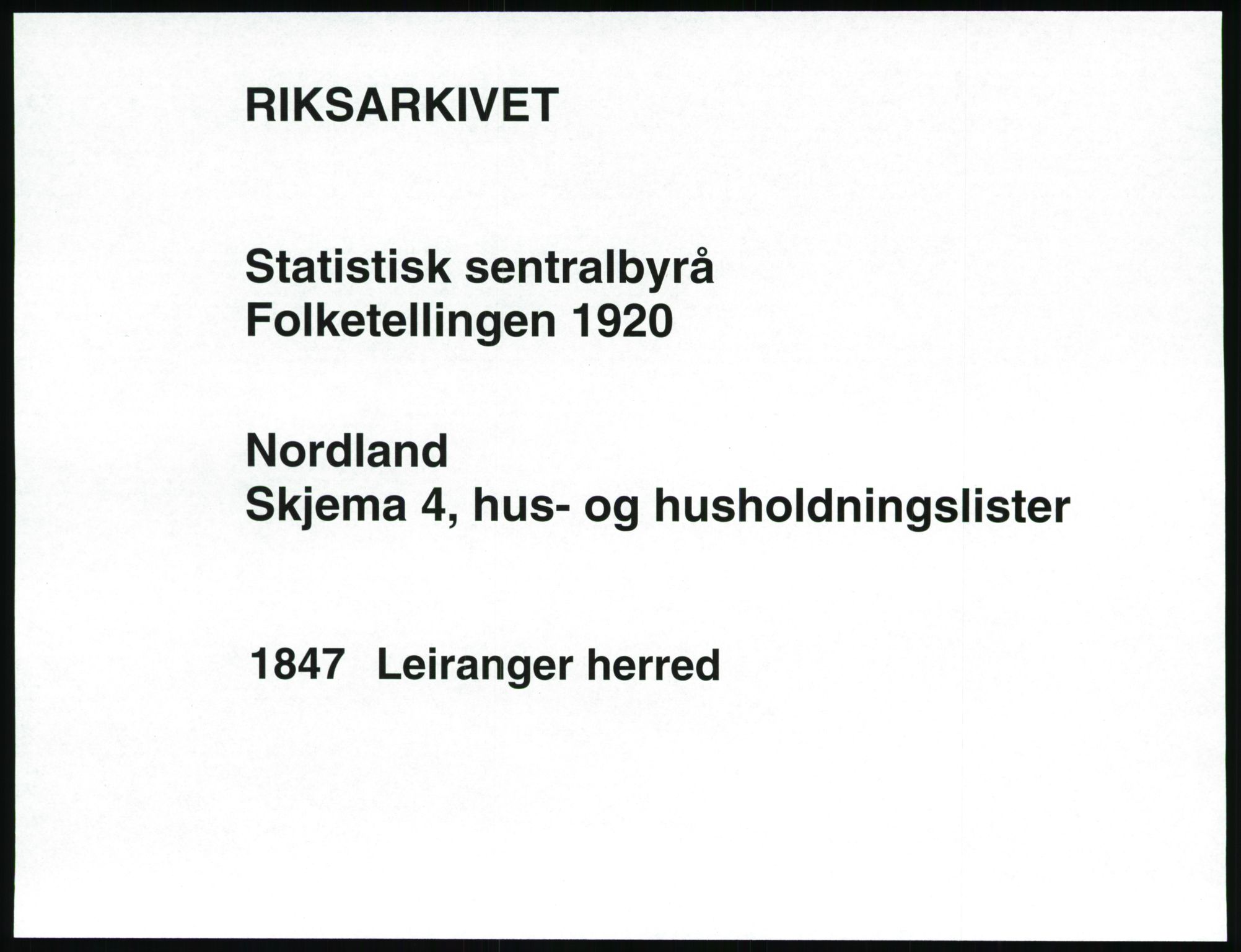 SAT, 1920 census for Leiranger, 1920, p. 27