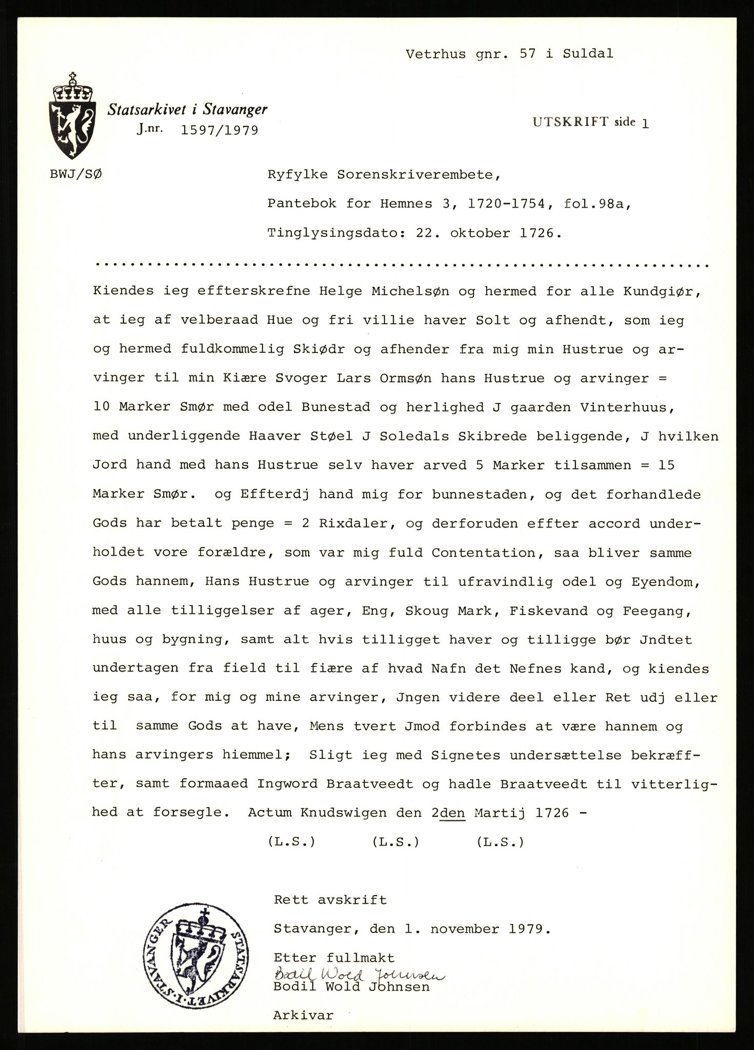Statsarkivet i Stavanger, AV/SAST-A-101971/03/Y/Yj/L0094: Avskrifter sortert etter gårdsnavn: Vetrhus - Vik i Nerstrand, 1750-1930, p. 33