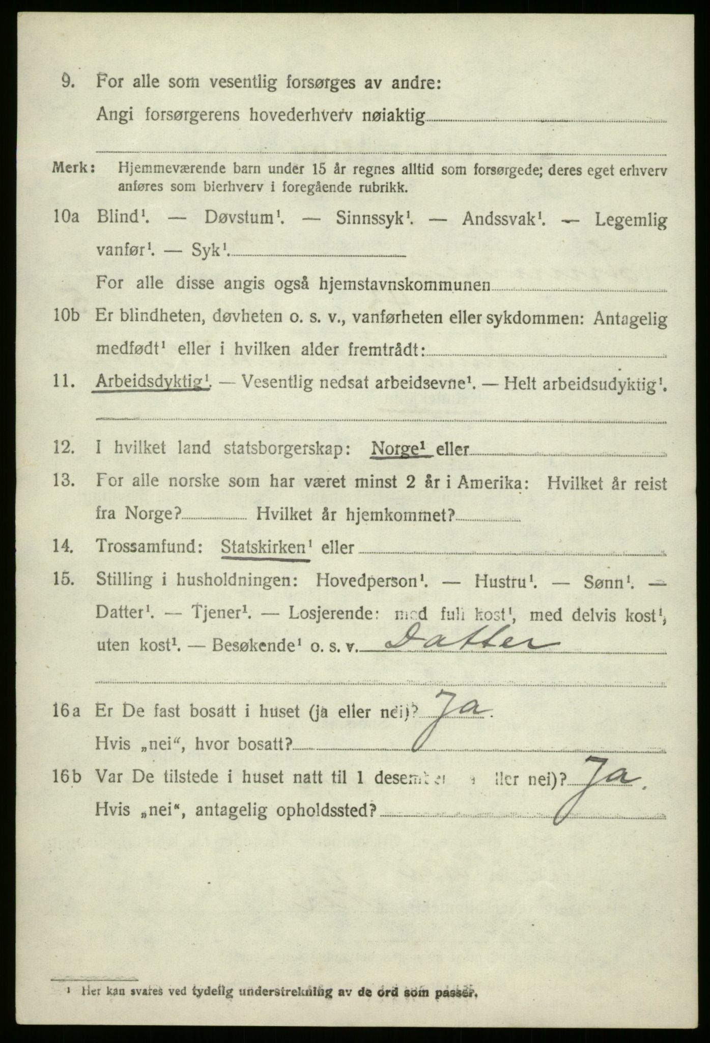 SAB, 1920 census for Innvik, 1920, p. 3894