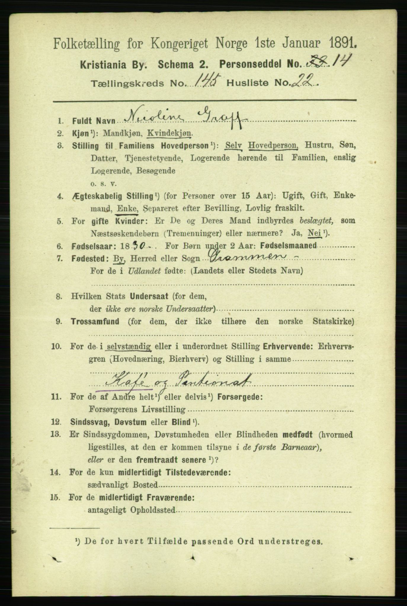 RA, 1891 census for 0301 Kristiania, 1891, p. 80020