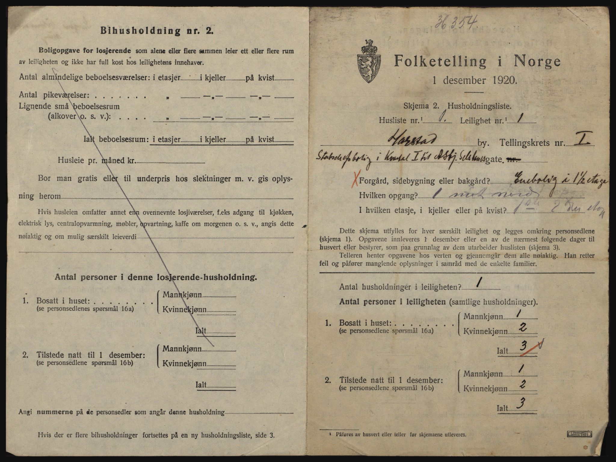 SATØ, 1920 census for Harstad, 1920, p. 867