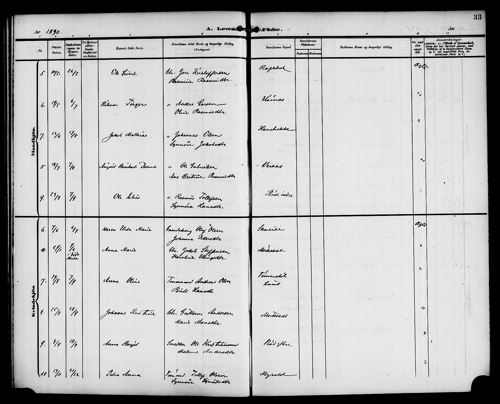 Eid sokneprestembete, AV/SAB-A-82301/H/Haa/Haac/L0001: Parish register (official) no. C 1, 1879-1899, p. 33