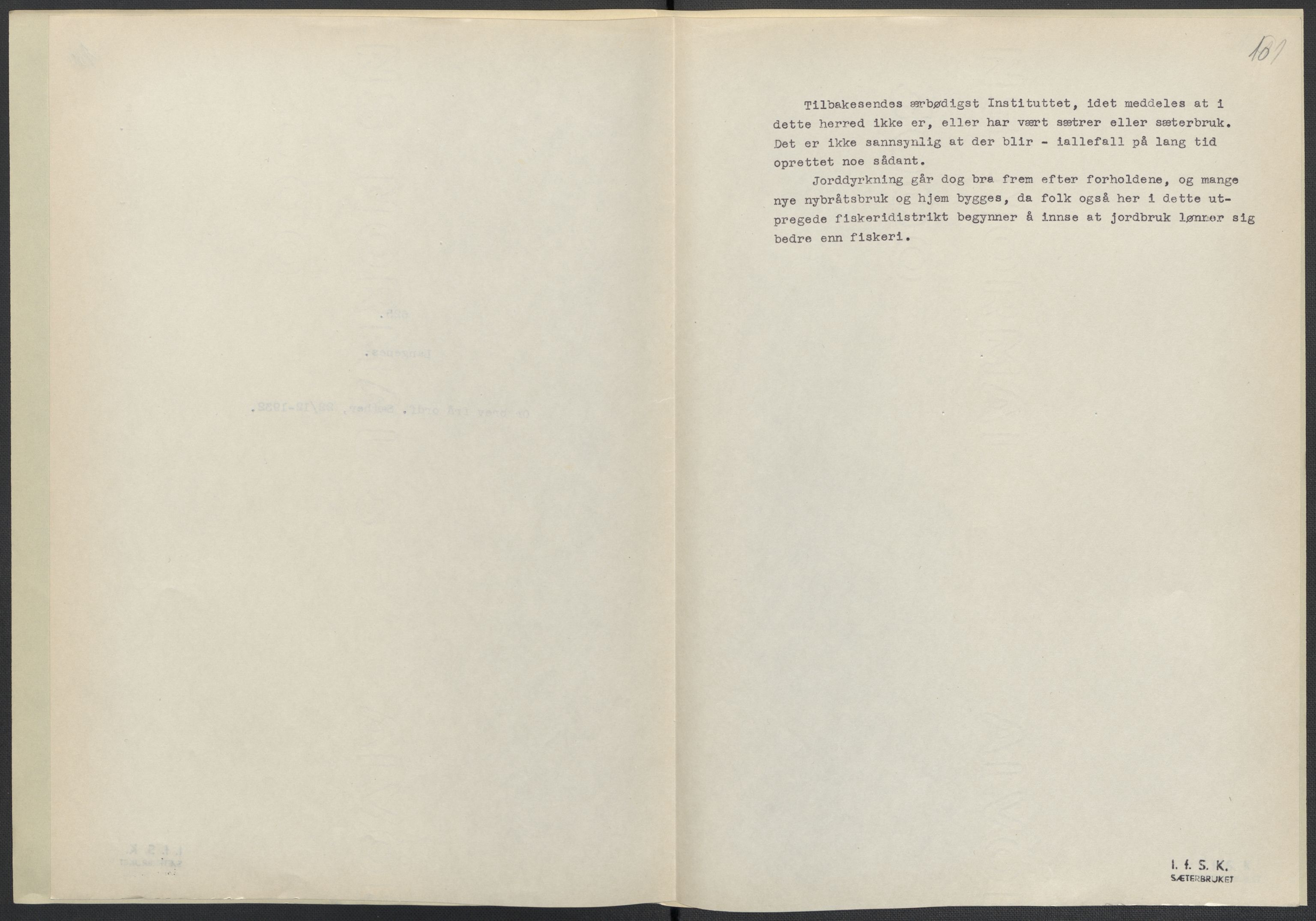 Instituttet for sammenlignende kulturforskning, AV/RA-PA-0424/F/Fc/L0016/0003: Eske B16: / Nordland (perm XLVIII), 1932-1937, p. 101