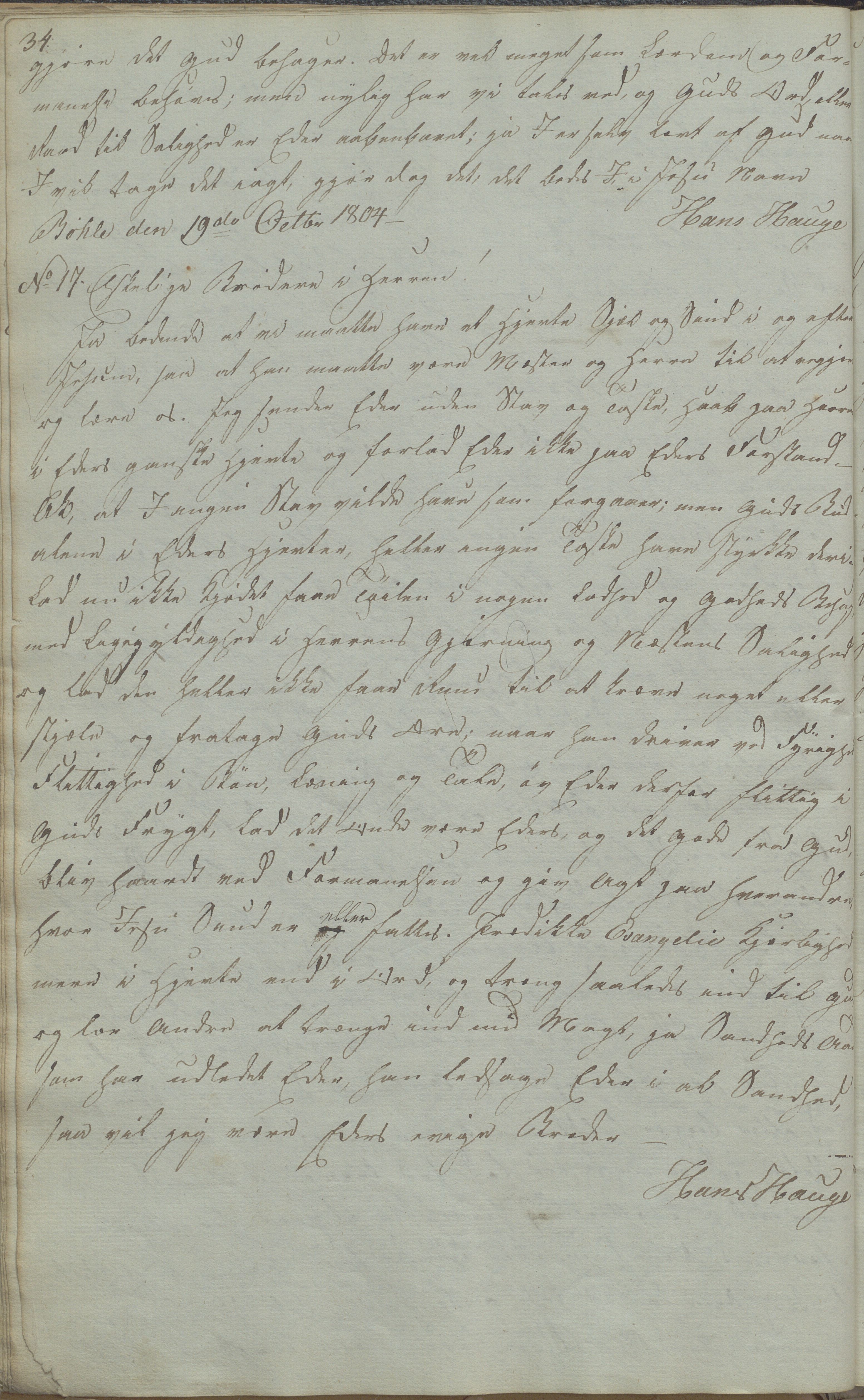 Heggtveitsamlingen, TMF/A-1007/H/L0052/0001: Innbundne brev Ms. S, med innlagt registratur / Innbundne brev Ms S. , 1801-1823, p. 34
