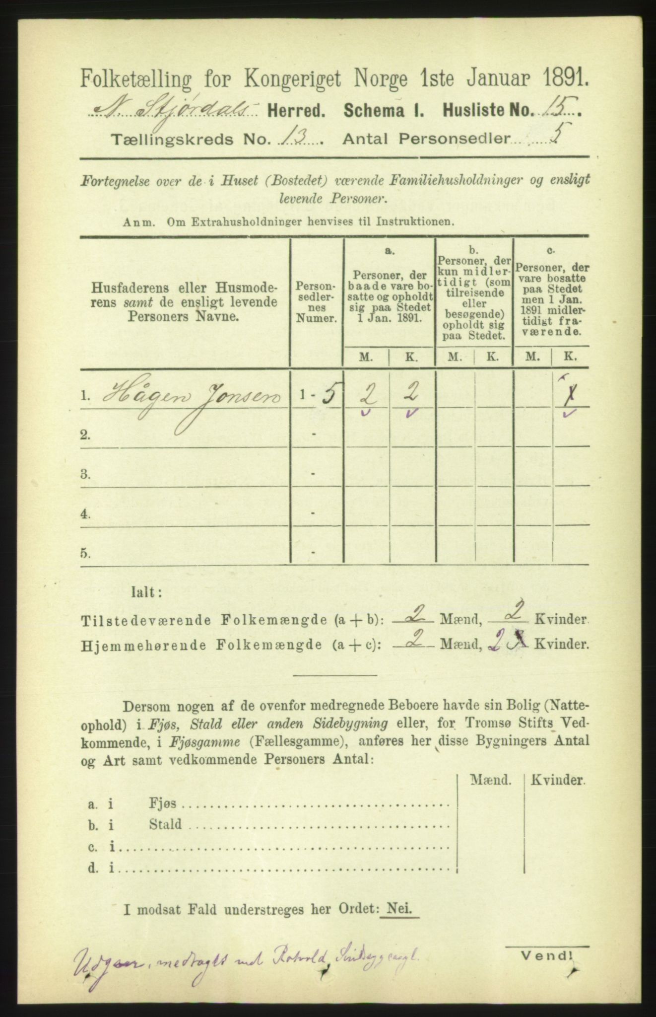 RA, 1891 census for 1714 Nedre Stjørdal, 1891, p. 6190