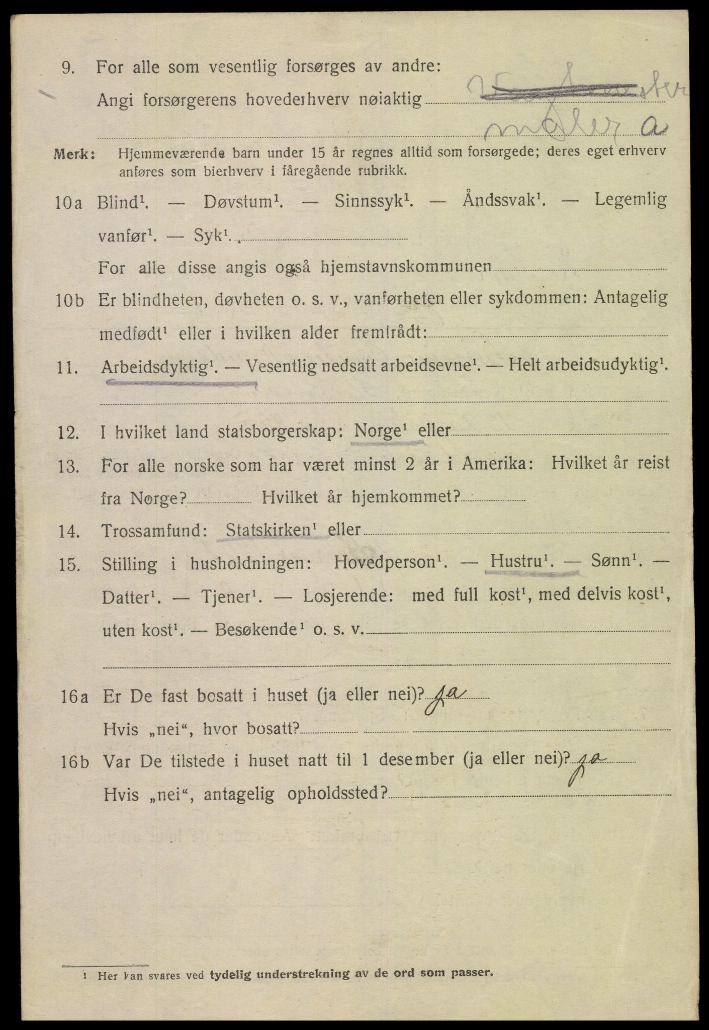 SAK, 1920 census for Kristiansand, 1920, p. 15324