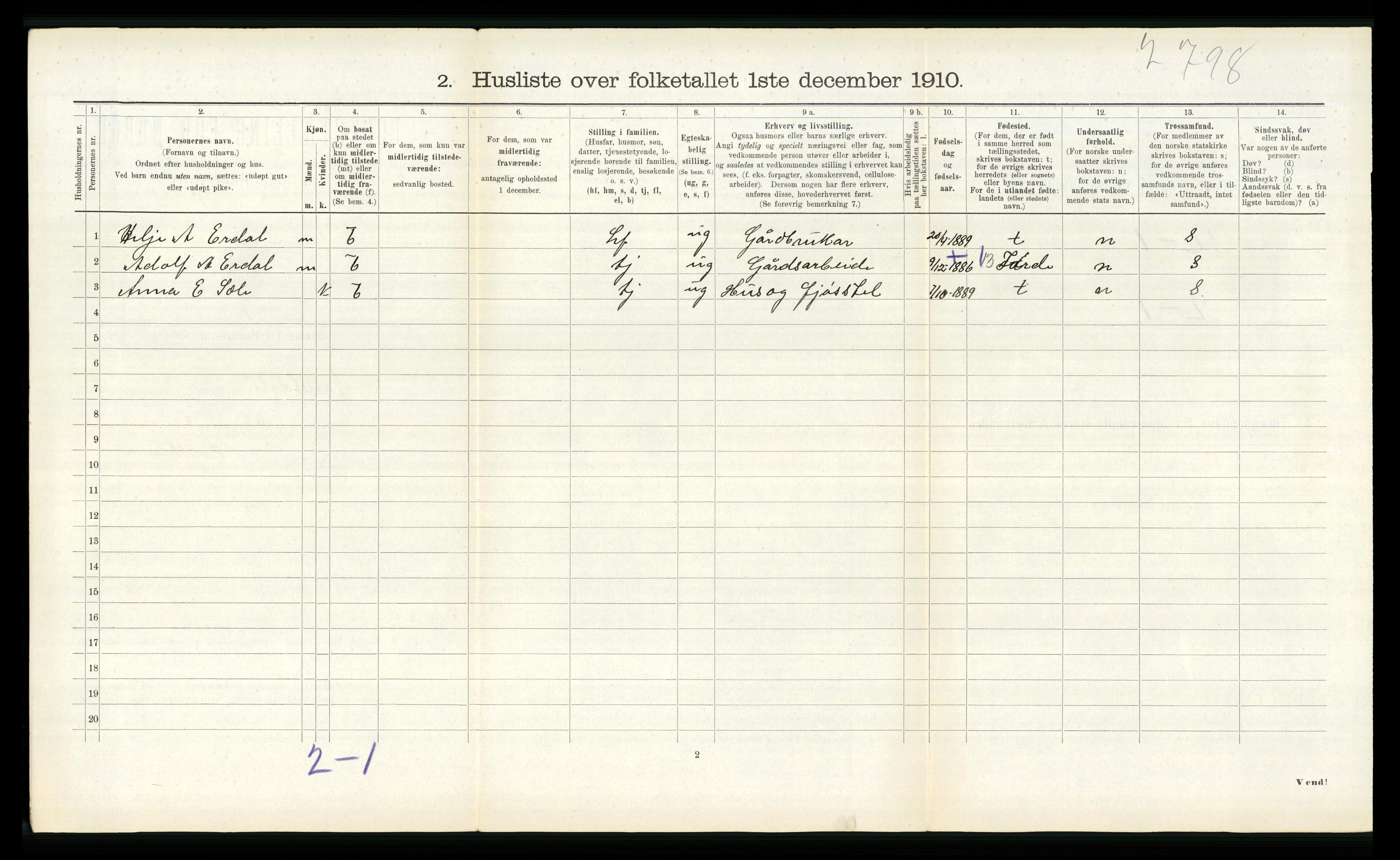 RA, 1910 census for Naustdal, 1910, p. 548