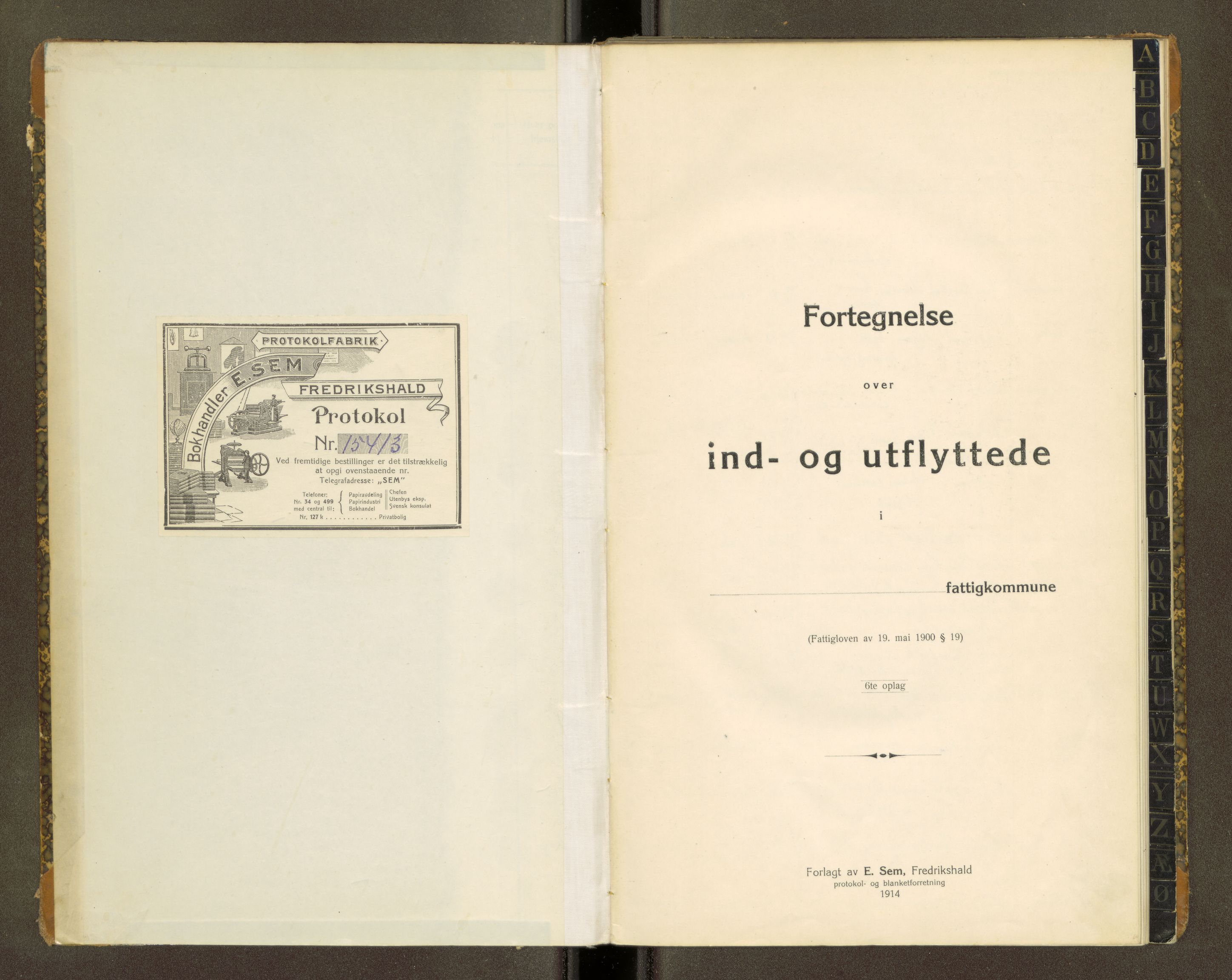 Åfjord lensmannskontor, AV/SAT-A-1086/1/03/L0009: 3.05.02 Inn og utflyttede, 1914-1921