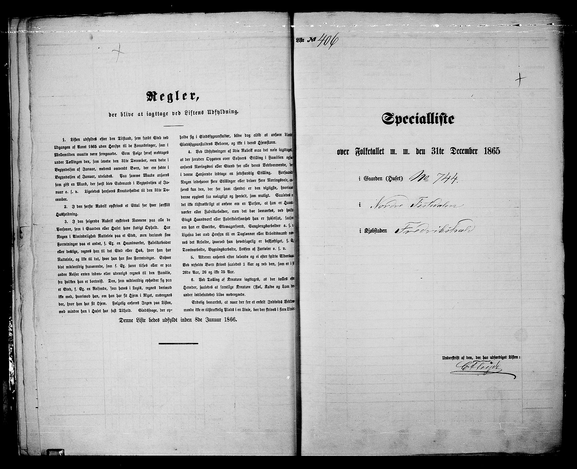 RA, 1865 census for Fredrikshald, 1865, p. 815